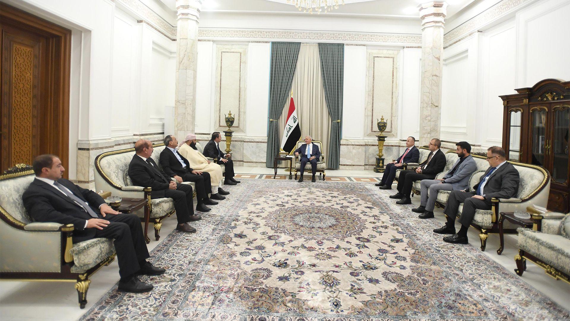 سەرۆک کۆمار پێشوازی لە وەفدی لیژنەی هەماهەنگیی پێکهاتەی نیشتمانیی و هێزەکانی شنگال دەکات