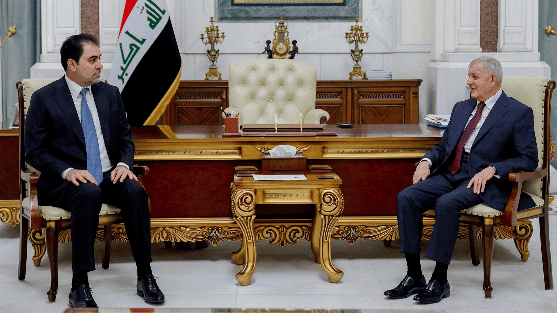 سەرۆک کۆمار پێشوازی لە جێگری یەکەمی سەرۆکی ئەنجومەنی نوێنەران دەکات