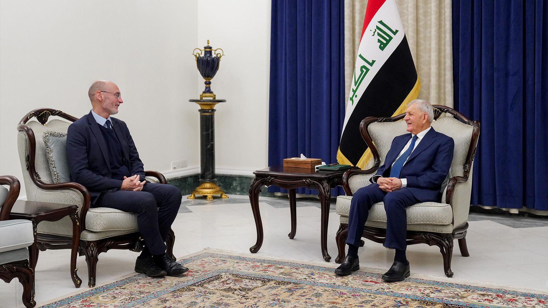 سەرۆک کۆمار پێشوازی لە باڵیۆزی بریتانیا دەکات بەبۆنەی کۆتایهاتنی ئەرکەکانی لە عیراق