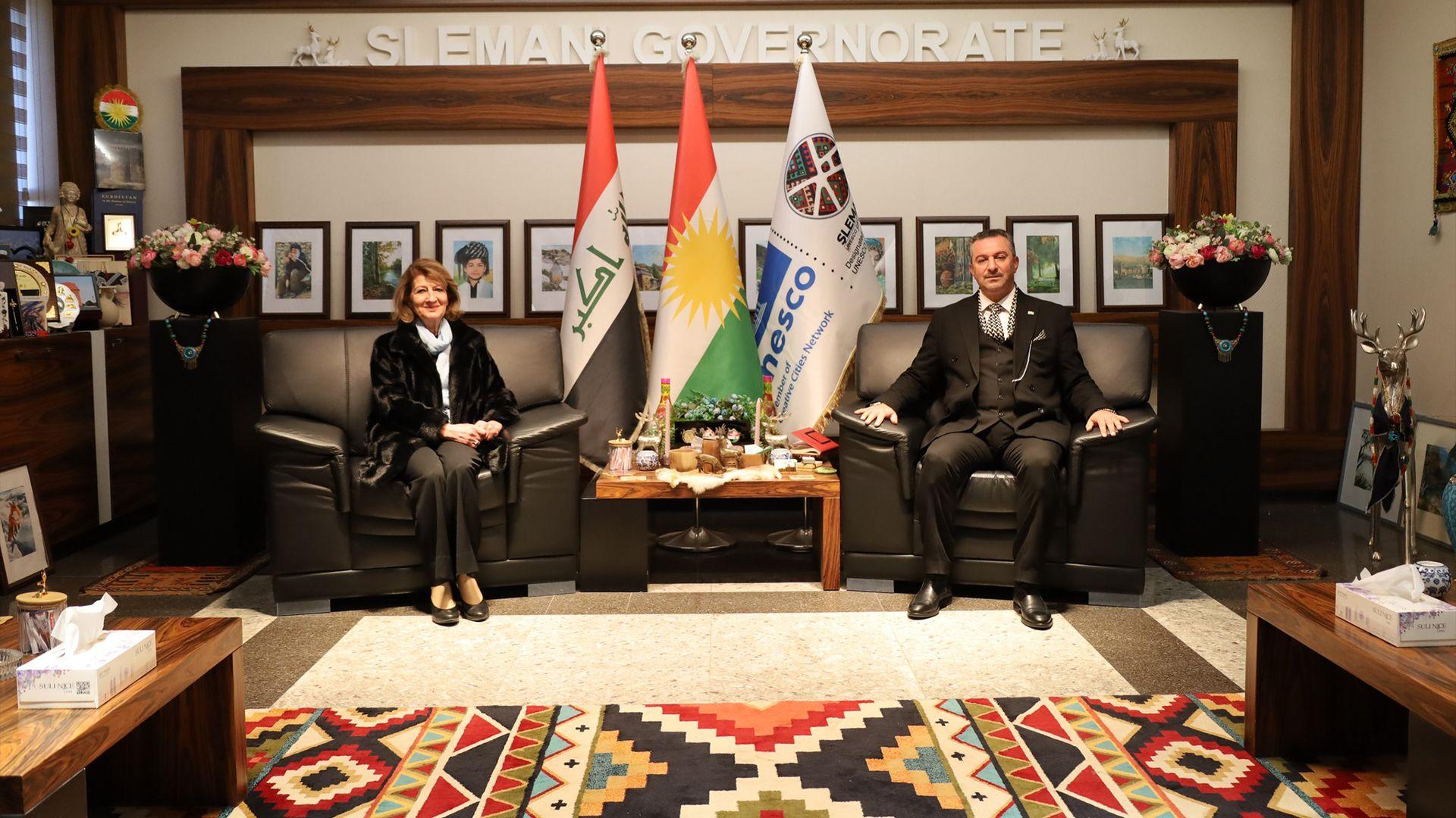 خانمی یەکەمی عیراق و پارێزگاری سلێمانی کۆبوونەوە