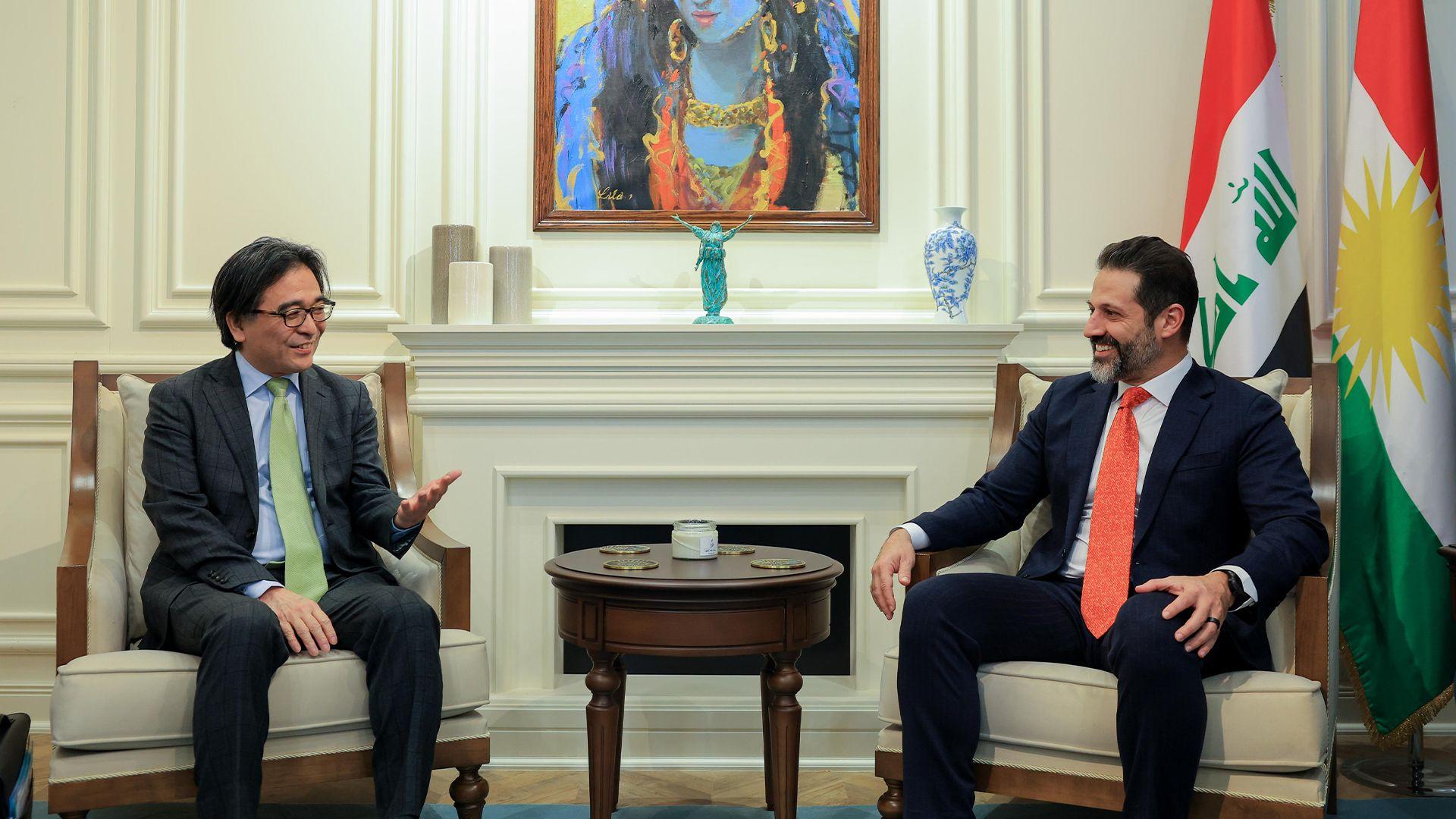 قوباد تاڵەبانی و باڵیۆزی نوێی ژاپۆن لە عیراق کۆبونەوە