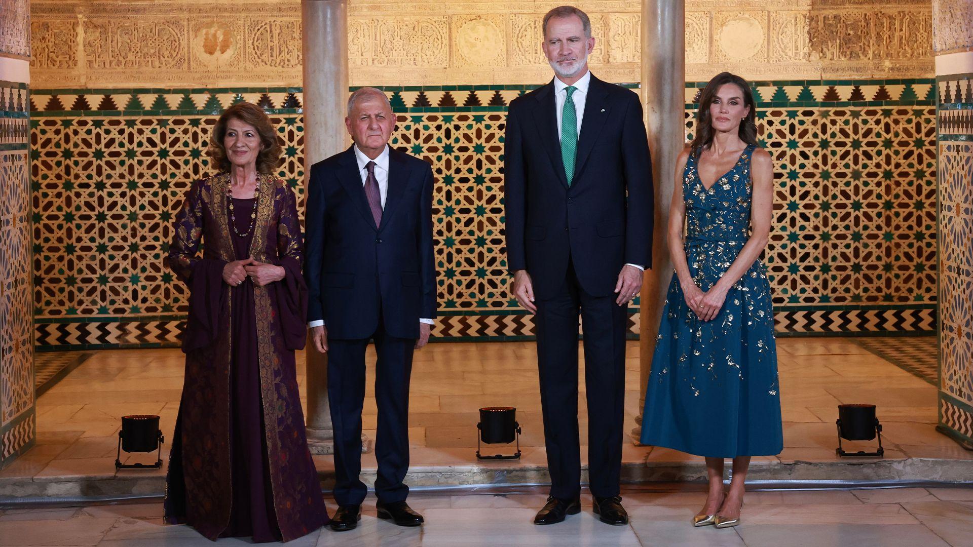 سەرۆک کۆماری عیراق و خانمی یەکەم لەگەڵ پاشا و شاژنی ئیسپانیا کۆبوونەوە