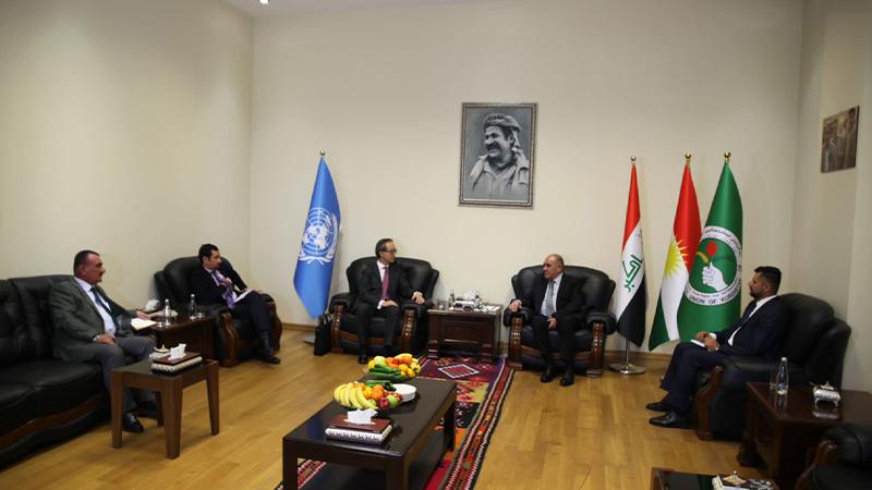 سەعدی ئەحمەد پیرە لە ھەولێر پێشوازی لە وەفدێکی یونامی کرد 