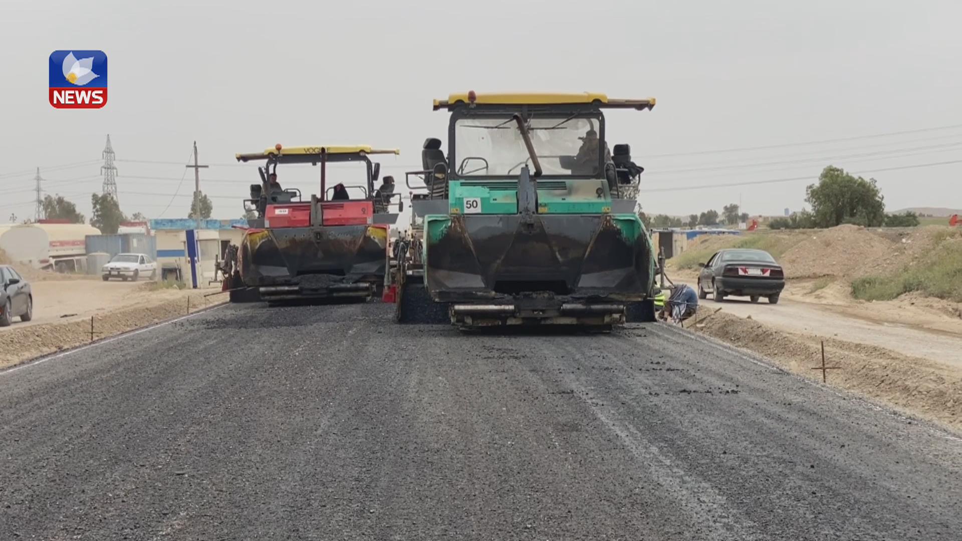  پرۆژەی قیرتاوکردنی رێگای دەروازەی کفری گەیشتە قۆناغی کۆتایی