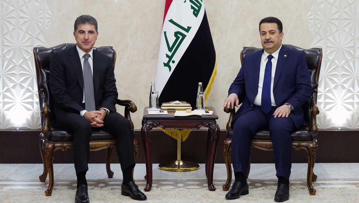 سەرۆکی ھەرێمی کوردستان و سەرۆکوەزیرانی عێراق لە بەغداد کۆبوونەوە