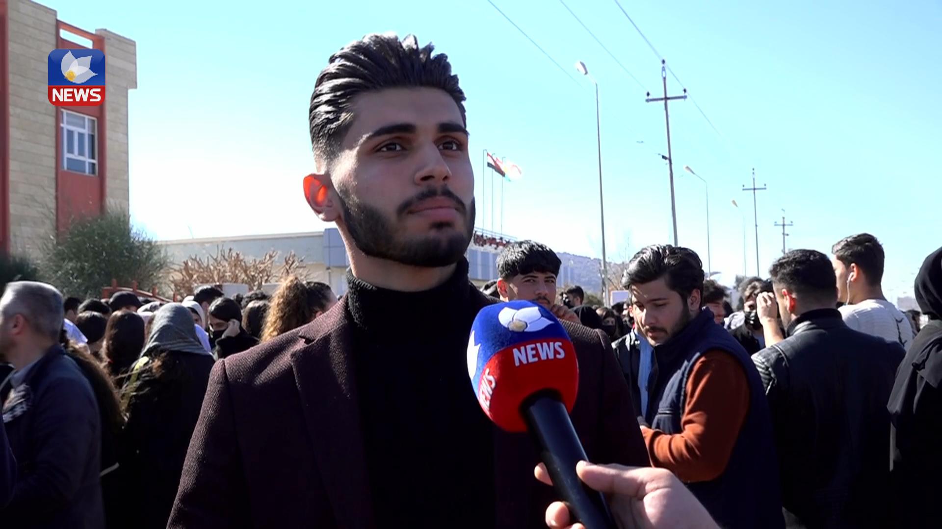 خوێندکارانی قۆناغی ١٢ی ئامادەیی لە سنووری ڕانییە خۆپیشاندانیان کرد