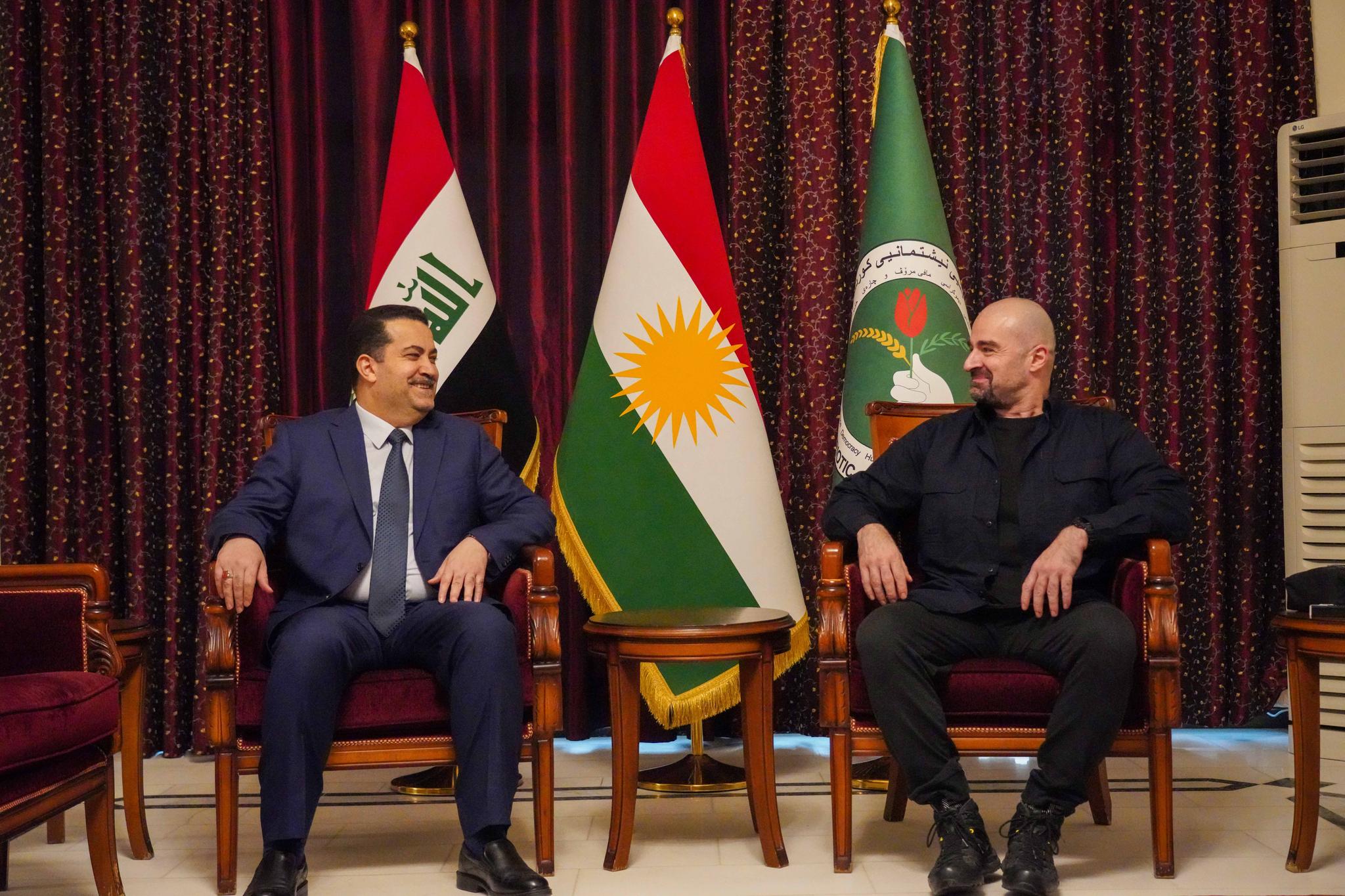 سەرۆك بافڵ جەلال تاڵەبانی لە ماڵی مام لە شاری بەغداد پێشوازیی كرد لە محەمەد شیاع سودانی