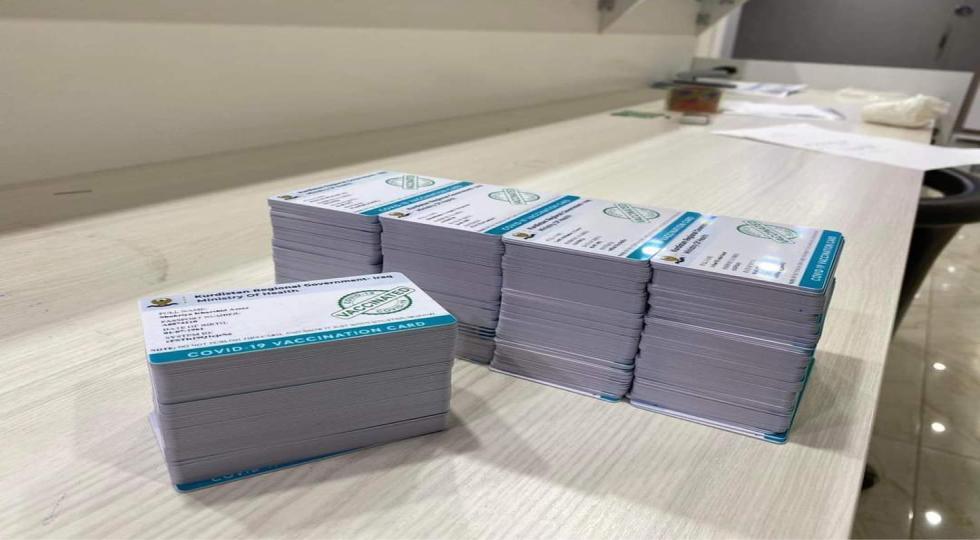 زیاتر لە ٨٠٠٠ کارتی پلاستیکی ڤاکسین لە سلێمانی بۆ ھاووڵاتیان دروستکراوە