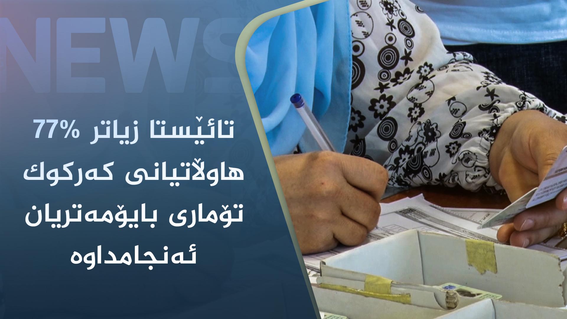 تائێستا زیاتر ٧٧% ھاوڵاتیانی کەرکوک تۆماری بایۆمەتریان ئەنجامداوە