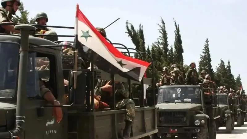 الجيش السوري يعلن دخول أضخم رتل عسكري الى ريف حماة لتأمين المدينة