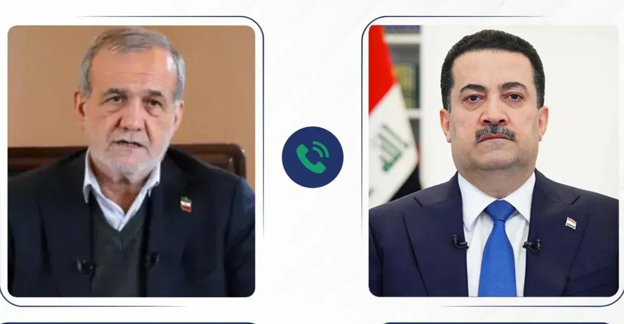السوداني يؤكد لبزشكيان رفض واستنكار العراق للحرب الظالمة التي تستهدف إيران