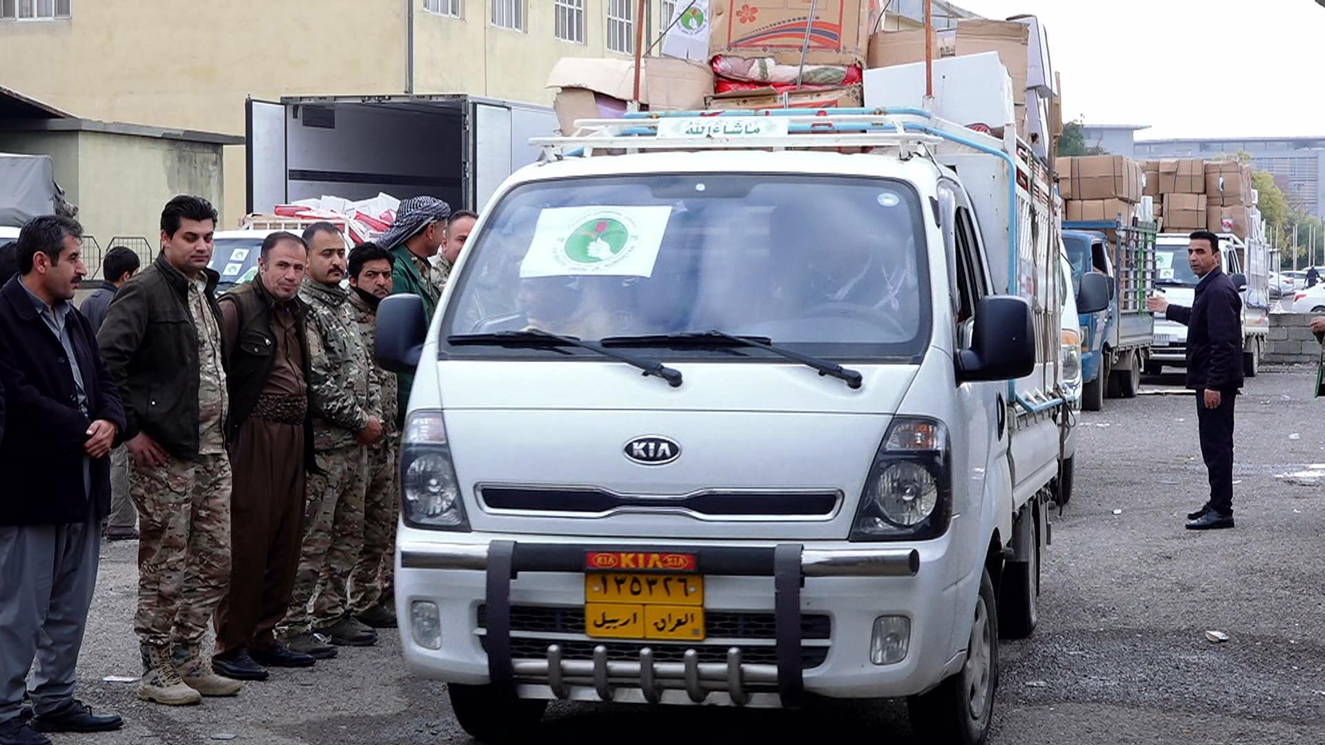 یەکێتی ھاوکارییەکانی گەیاندە زیان لێکەوتووەکانی لافاوەکەی ھەولێر