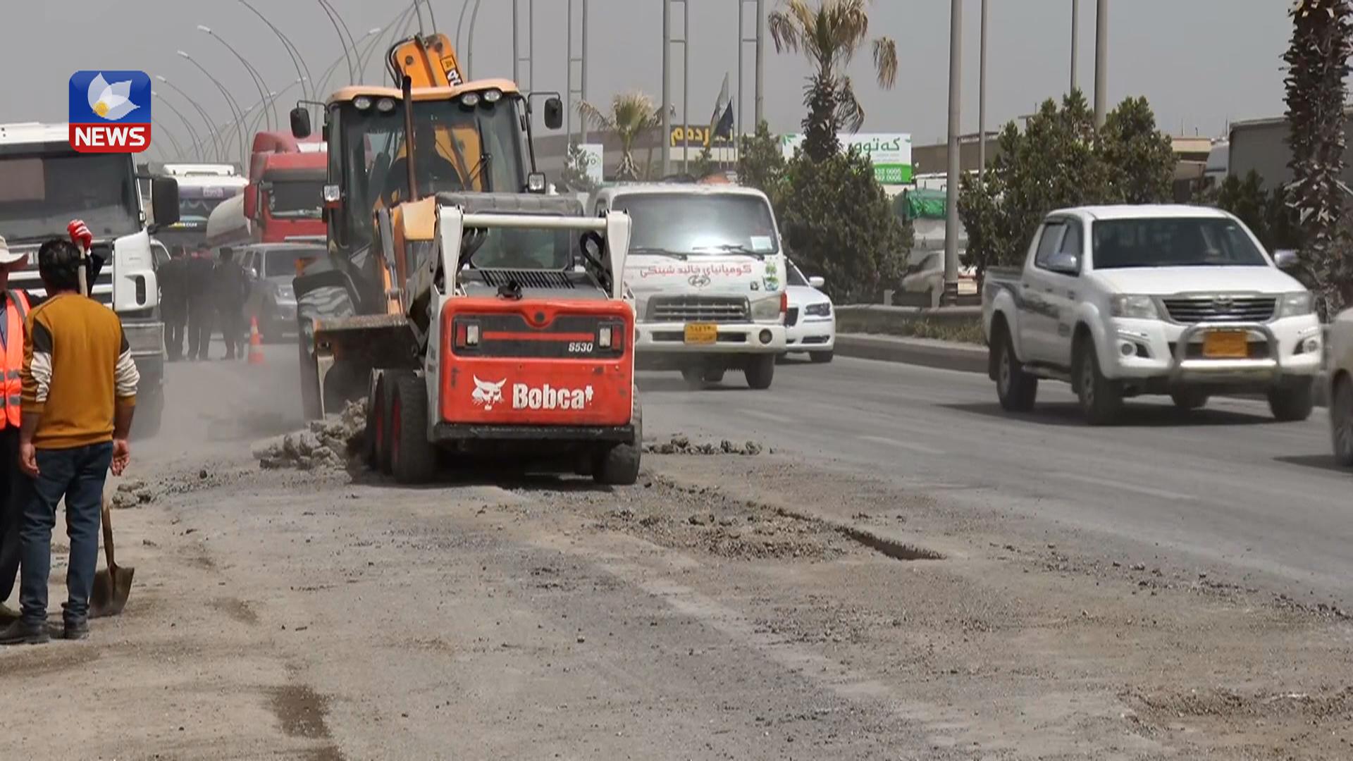شارەوانی سلێمانی بەردەوامە لە ھەڵمەتی نۆژەنکردنەوە و چاککردنەوەی شەقامەکانی سلێمانی