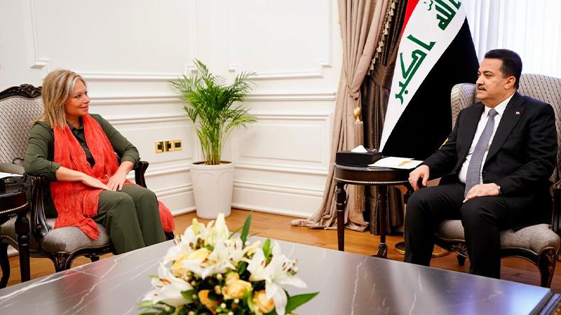 محەمەد شیاع سودانی و جینین پلاسخارت کۆبوونەوە