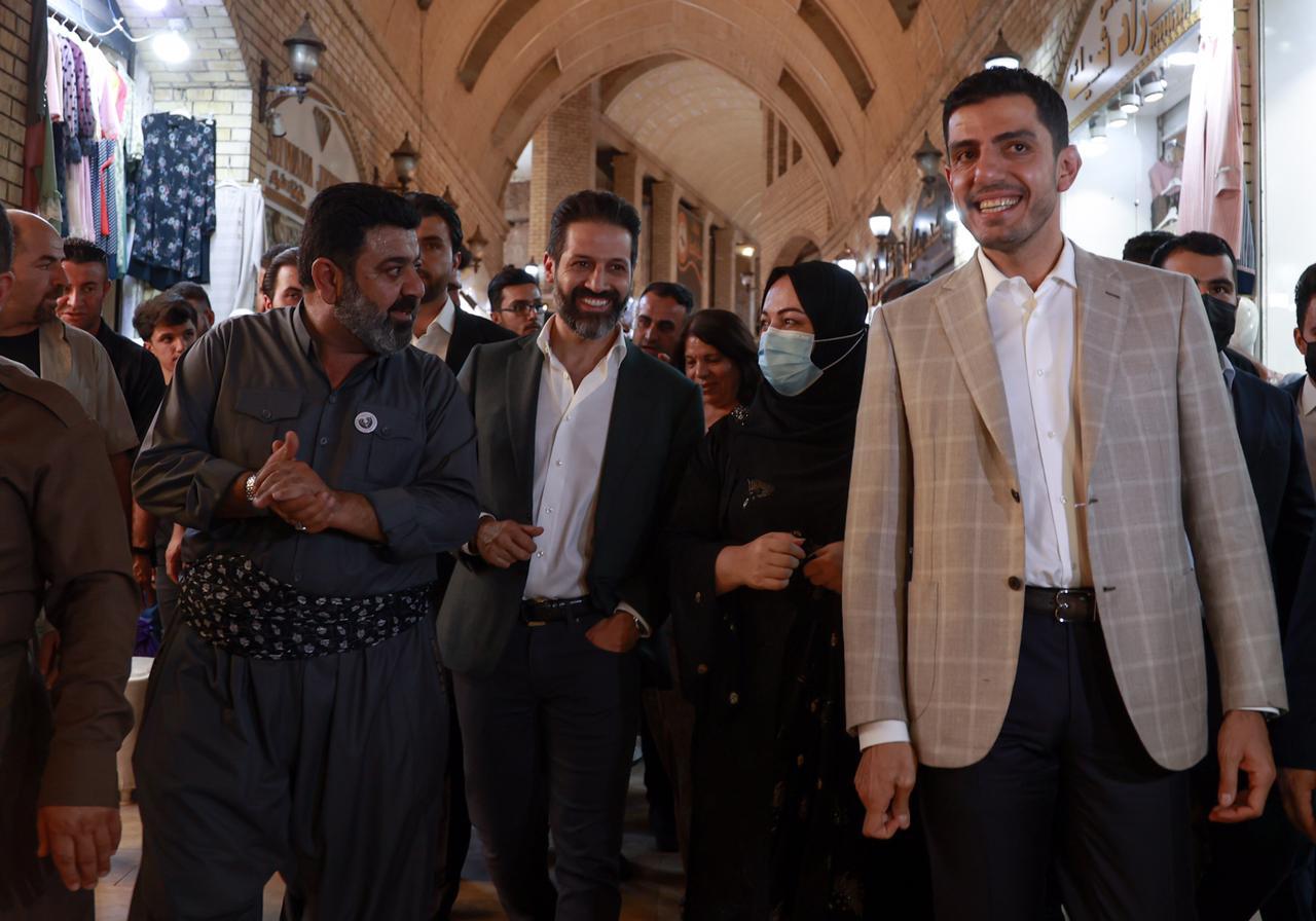 قوباد تاڵەبانی كاسبكارانی ناوبازاڕی هەولێری بەسەركردەوە