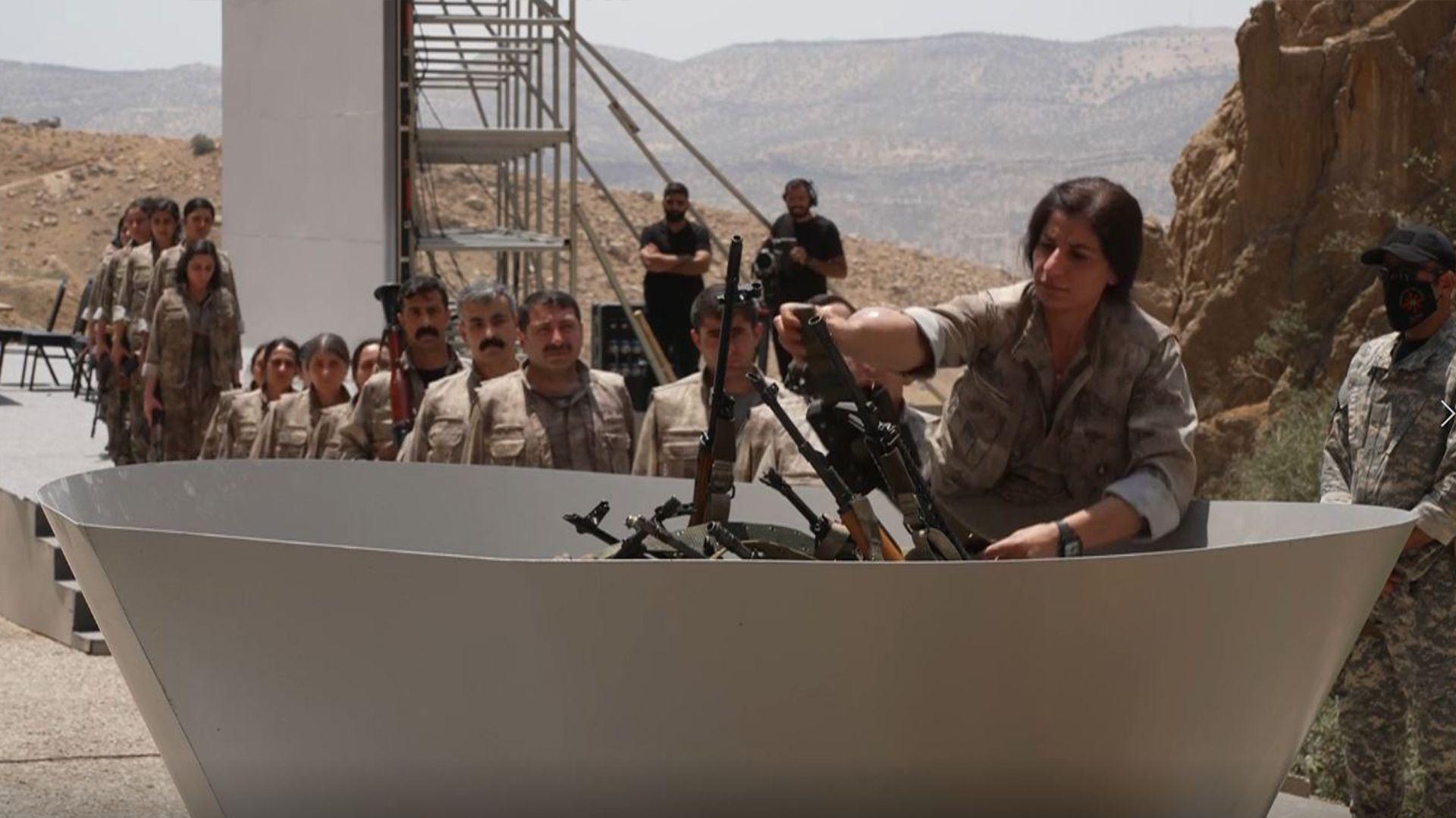 پەیامی ئەو گەریلایانەی ئەمڕۆ لە ئەشکەوتی جاسەنە چەکەکانیان لەناوبرد