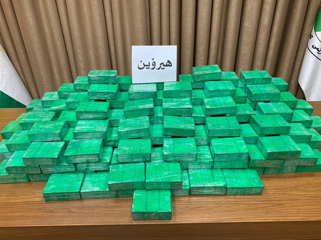 لە ھەولێر دەست بەسەر ٩٢ کیلۆگرام ماددەی ھۆشبەردا گیرا