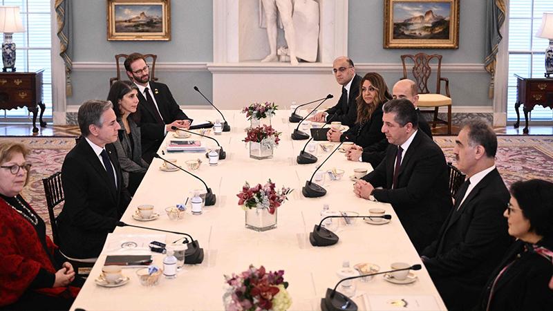 سەرۆکوەزیرانی ھەرێم و وەزیری دەرەوەی ئەمریکا لە لە واشنتۆن کۆبوونەوە