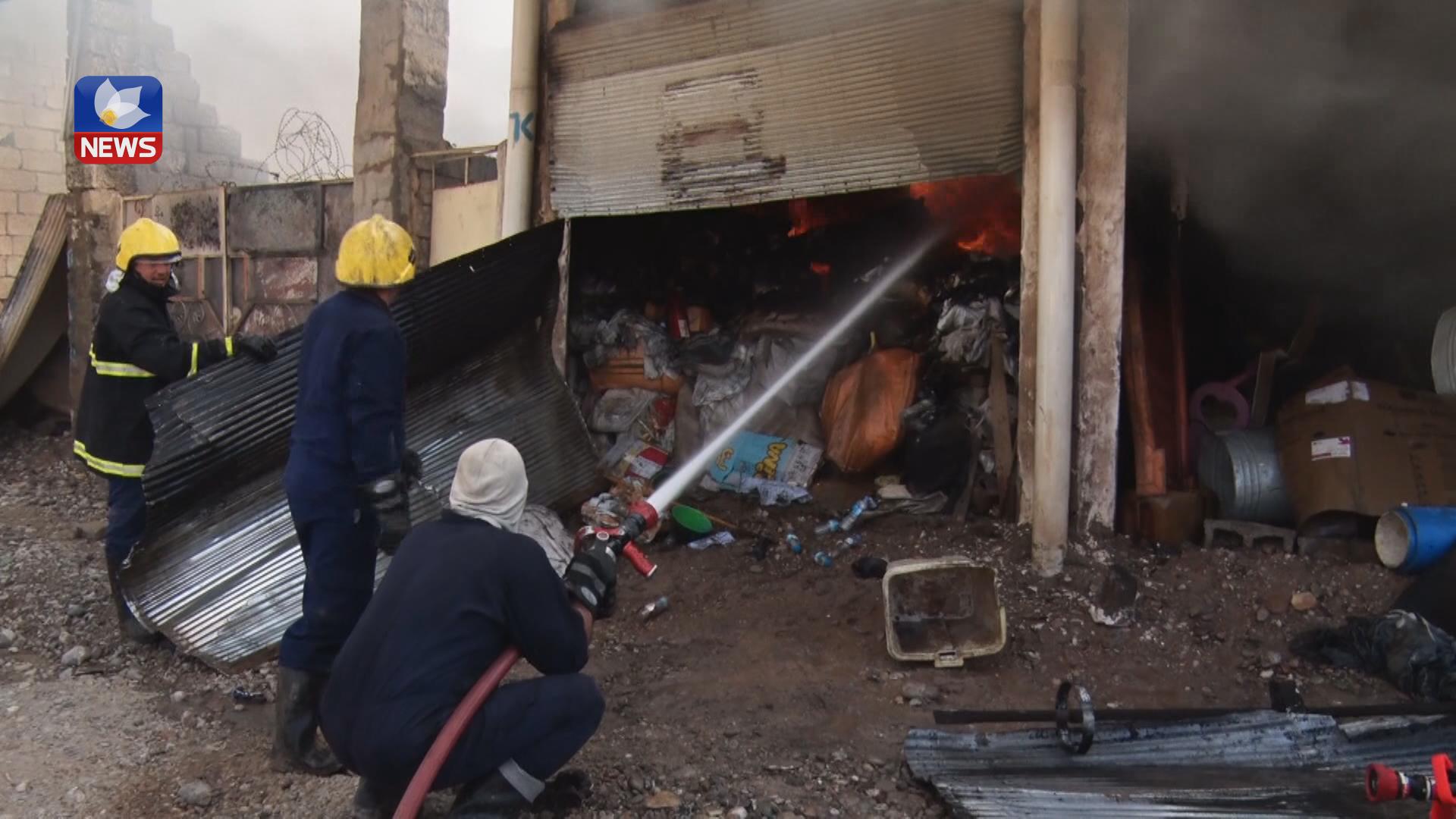 بەھۆی کەوتنەوەی ئاگرێکەوە لە کەرکوک ٦ دوکان و خانوویەک سوتان