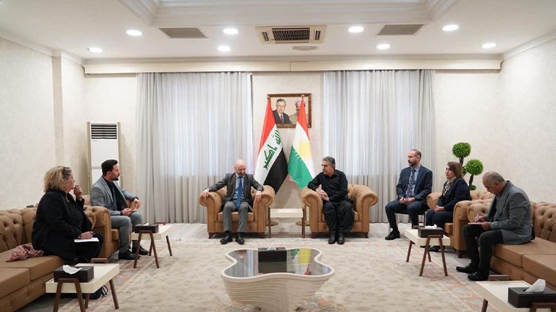 وەزیری رۆشنبیری و لاوان پێشوازی لە وەفدێکی کولتووری فەرەنسا دەکات