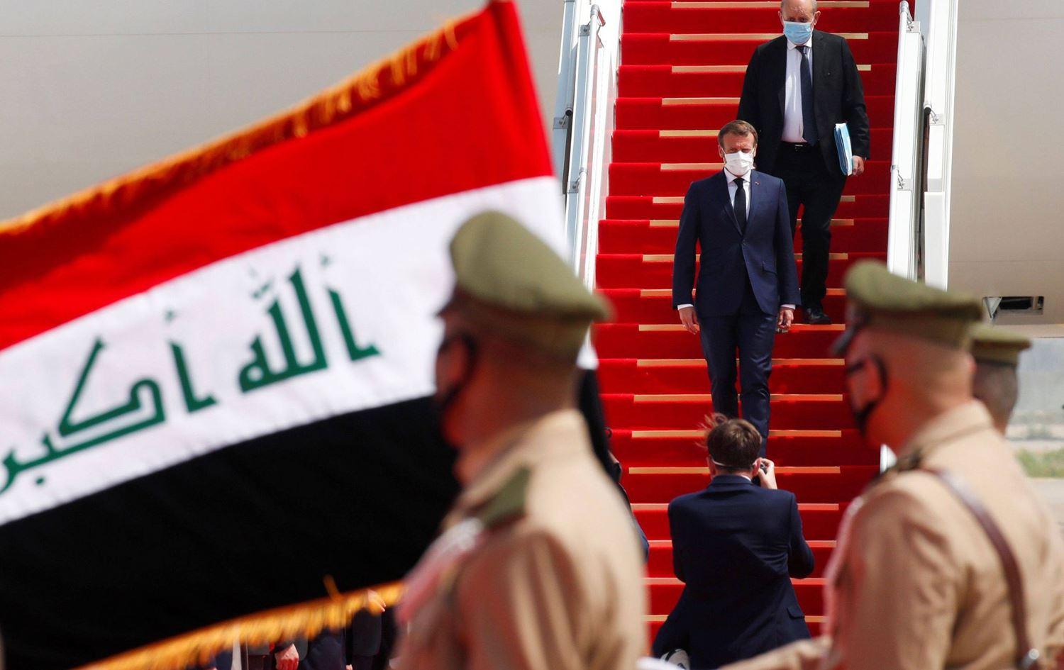 ماکرۆن سەردانی موسڵ دەکات و بەردی بناغەی فڕۆکەخانەی موسڵ دادەنێت