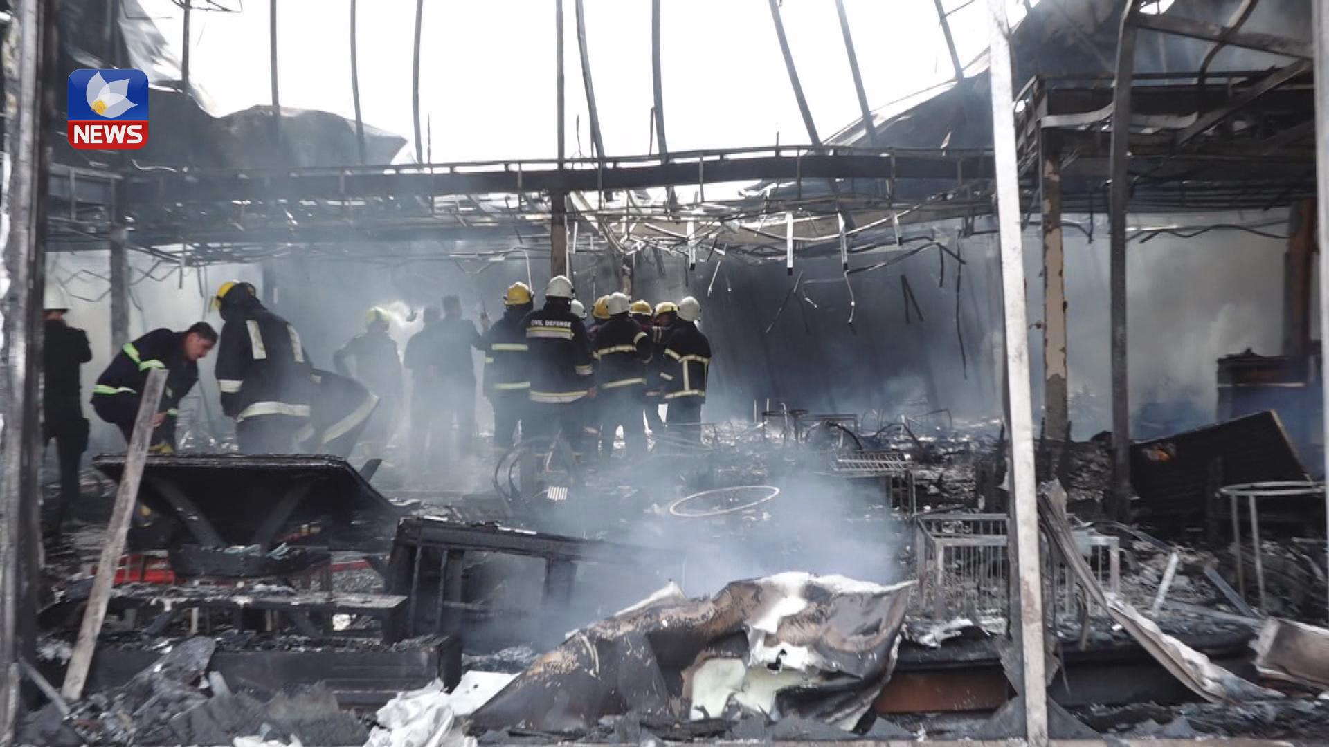 بە ھۆکارێکی نادیار ئاگر لە پێشانگایەکی کەلوپەلی ناوماڵ لە ھەولێر کەوتەوە