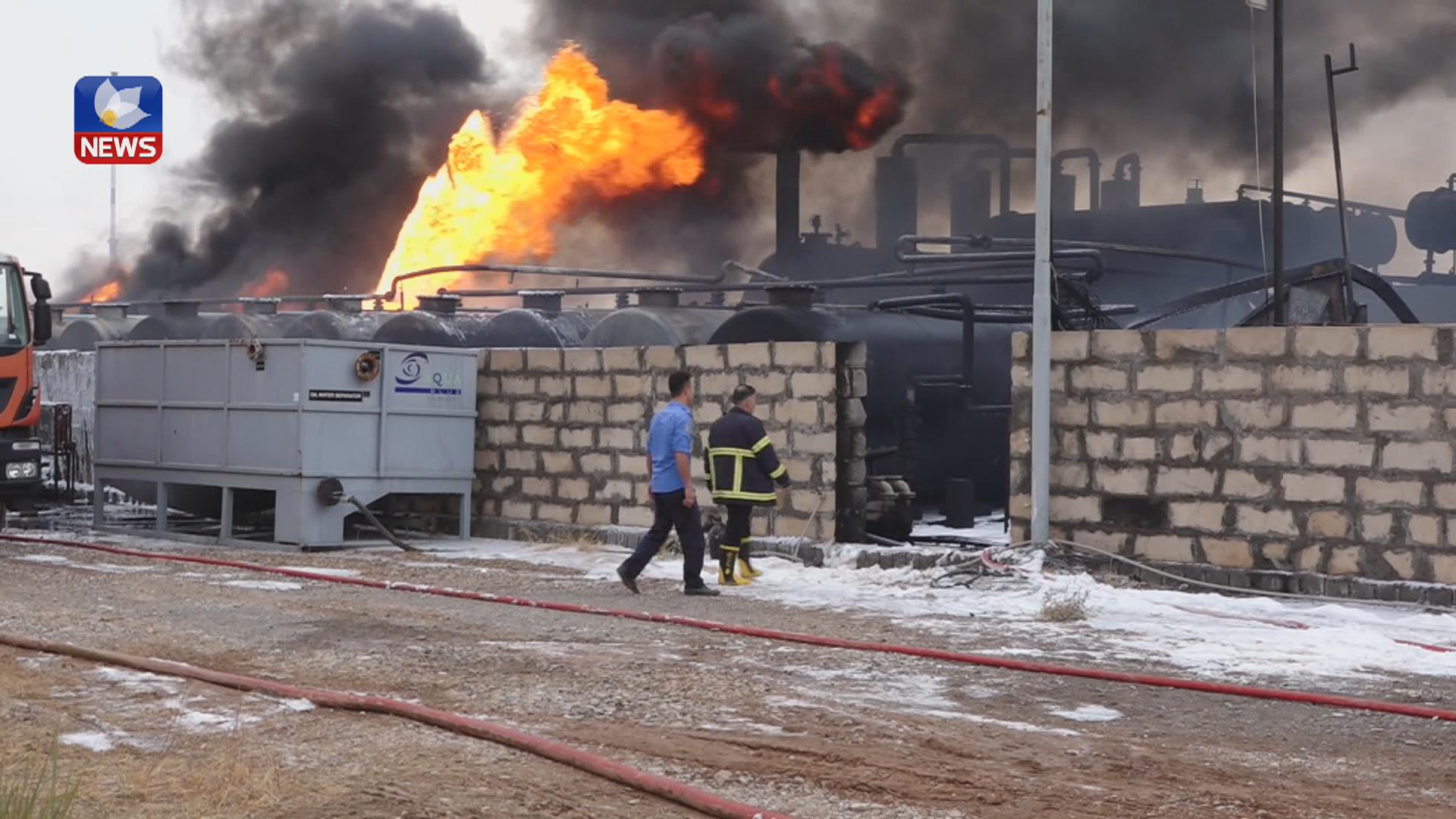 ئاگر لە پاڵاوگەیەكی نەوت لە سنوری قوشتەپەی هەولێر كەوتەوە و زیاتر لە یەك ملیۆن دۆلار زیانی بووە