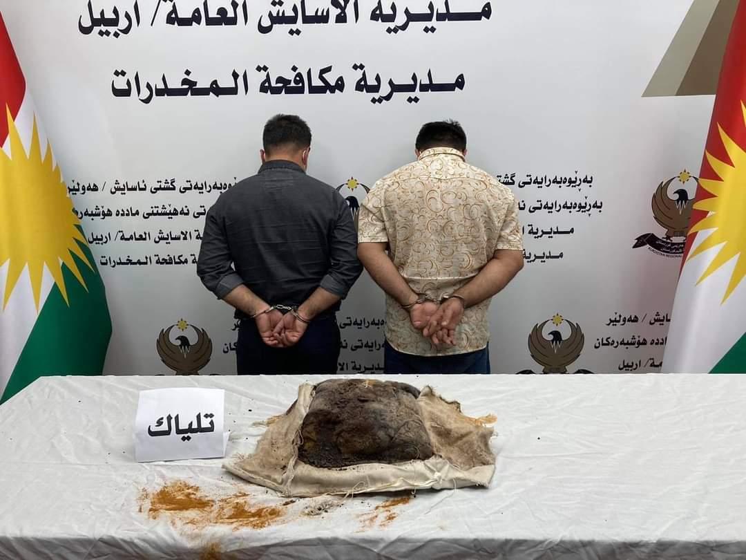 لە ھەولێر دەستبەسەر ١٠ کیلۆگرام ماددەی ھۆشبەردا گیرا