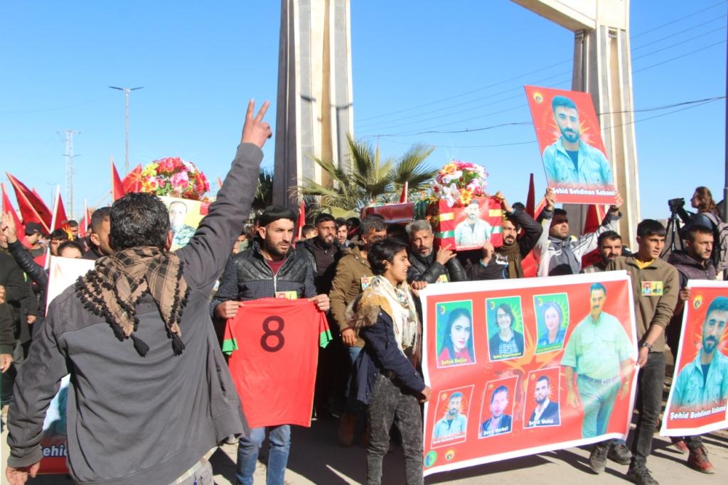 Rojava mourns the body of two young men killed by the Turkish Army
