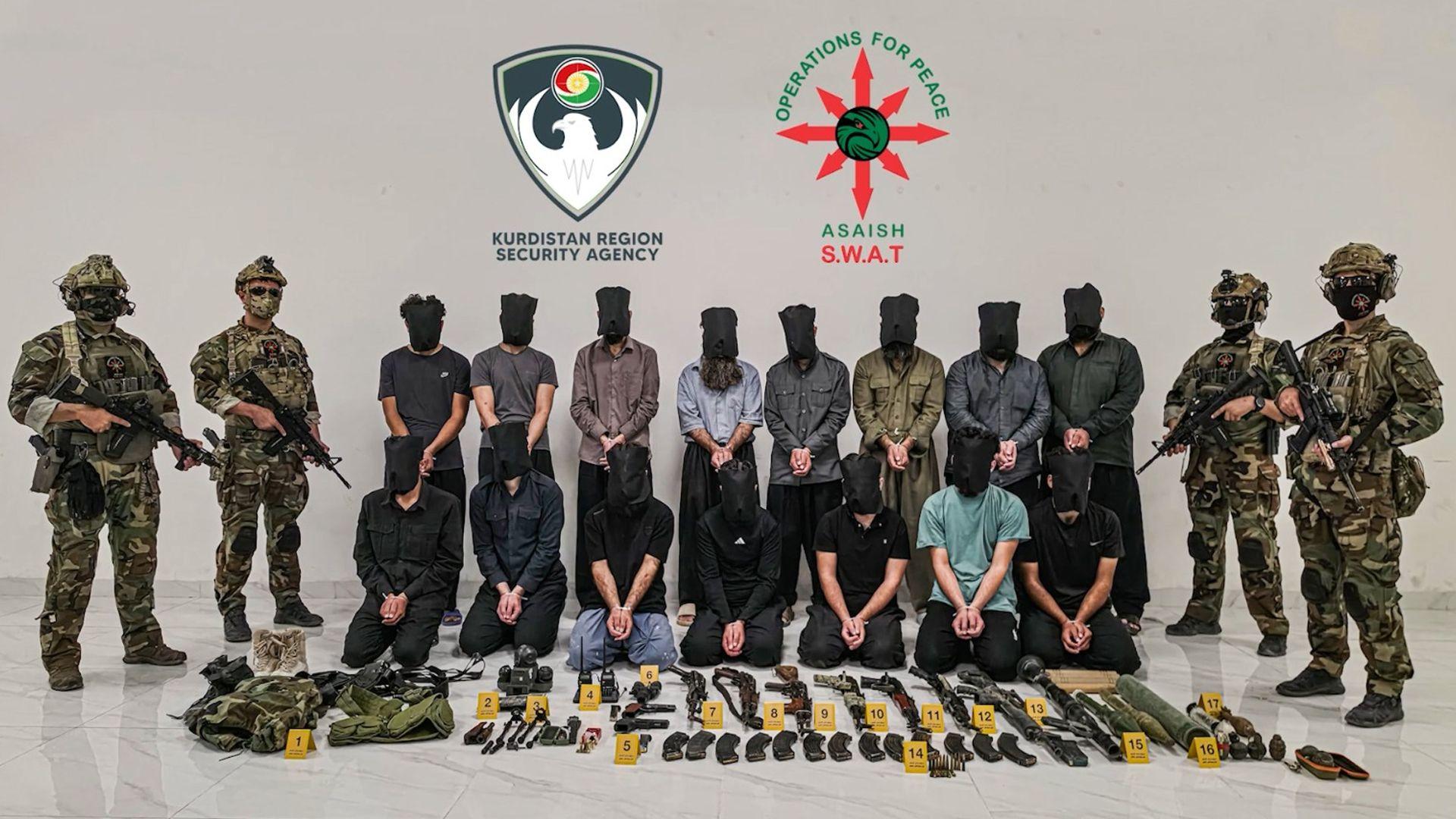 دەزگای ئاسایشی هەرێم گروپێکی تیرۆرستانی داعشی هەڵوەشاندەوە و 22 ئەندامی دەستگیر کرد