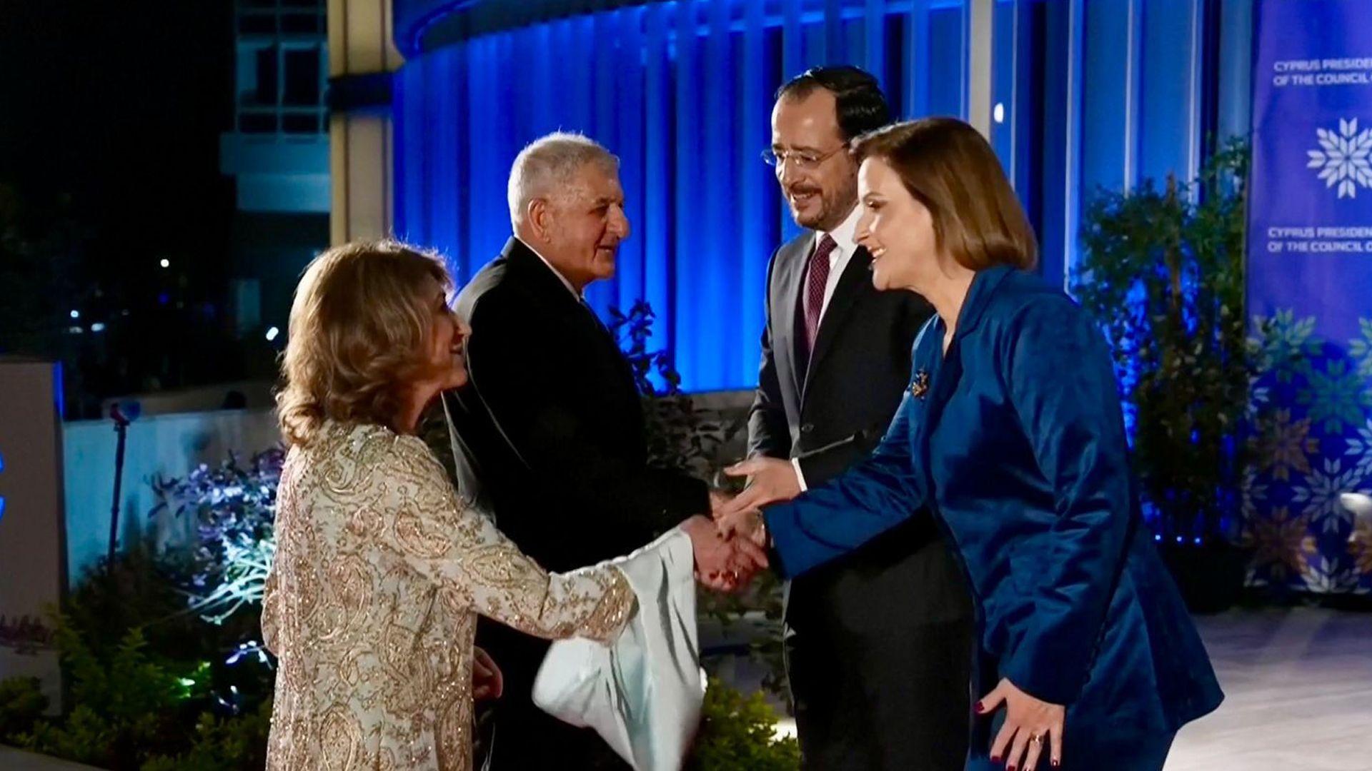 سەرۆك كۆمار و خانمی یەكەمی عیراق گەیشتنە قوبرس