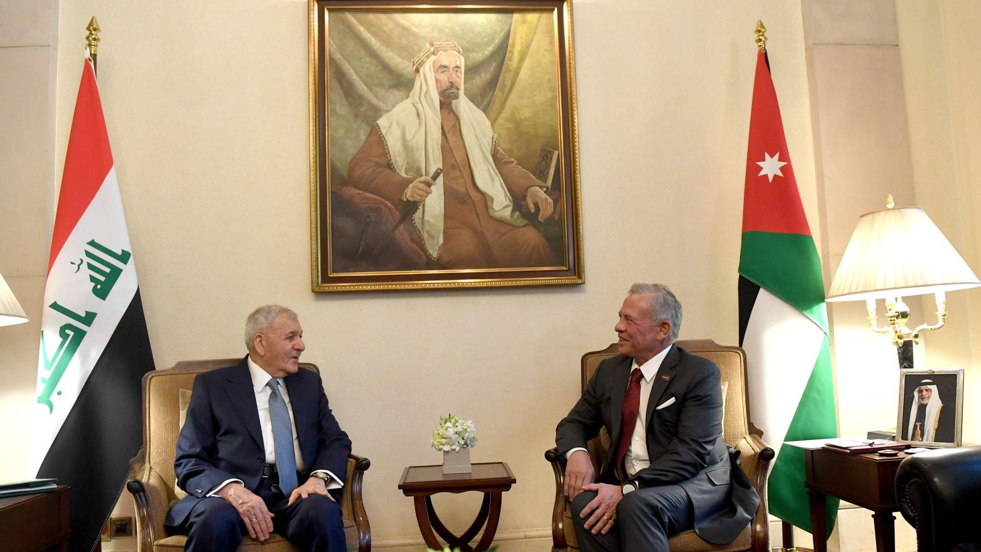 سەرۆک کۆماری عیراق و شا عەبدوڵڵای دووەم لە ئوردن کۆبونەوە