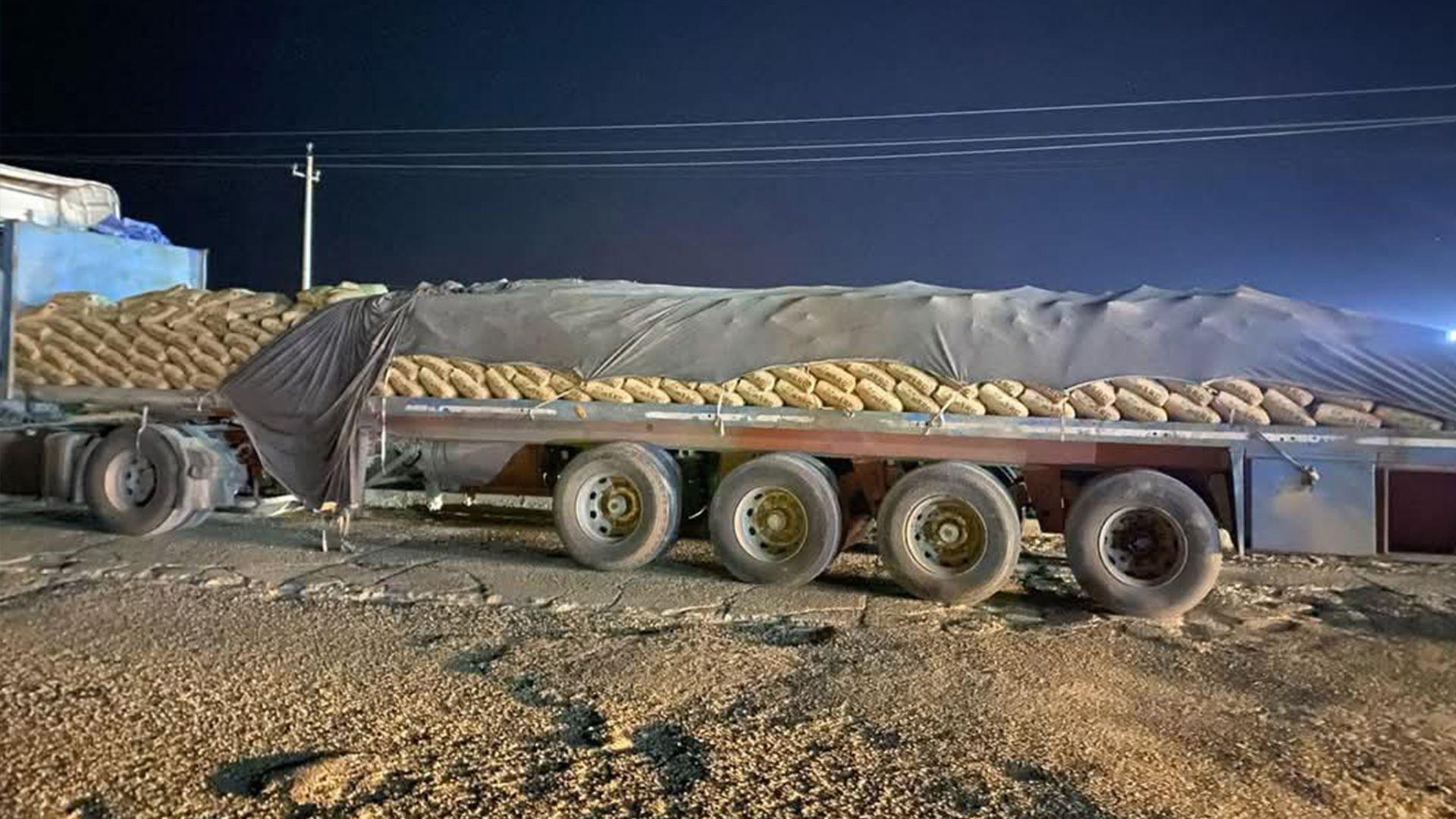 لەسنوری کەرکوک 17 کەسی بیانی دەستگیرکران کە لەنێوان کیسەی چیمەنتۆدا شاردرابونەوە