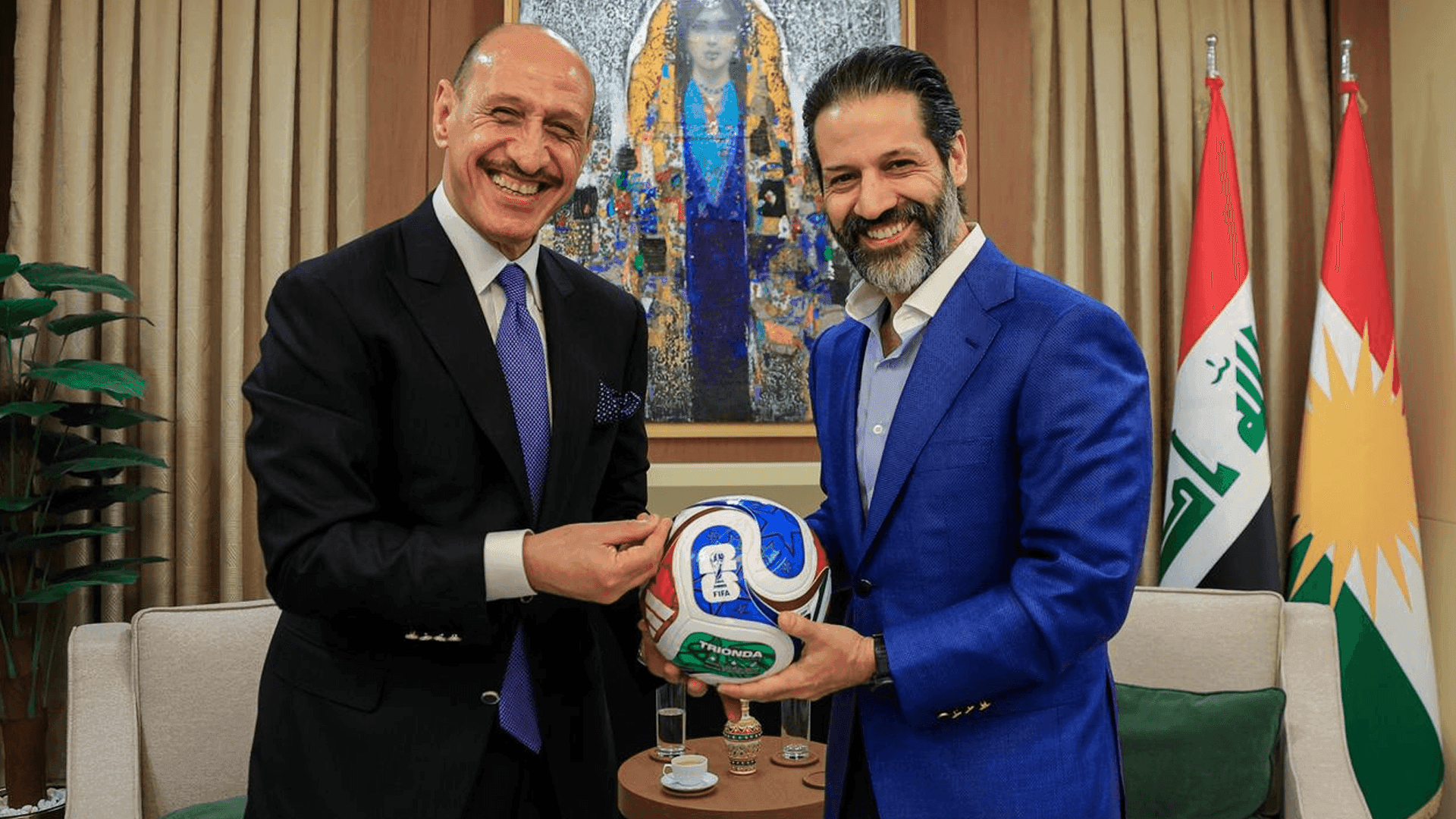 قوباد تاڵەبانی لەگەڵ سەرۆکی یەکێتیی تۆپی پێی عیراق کۆبووەوە