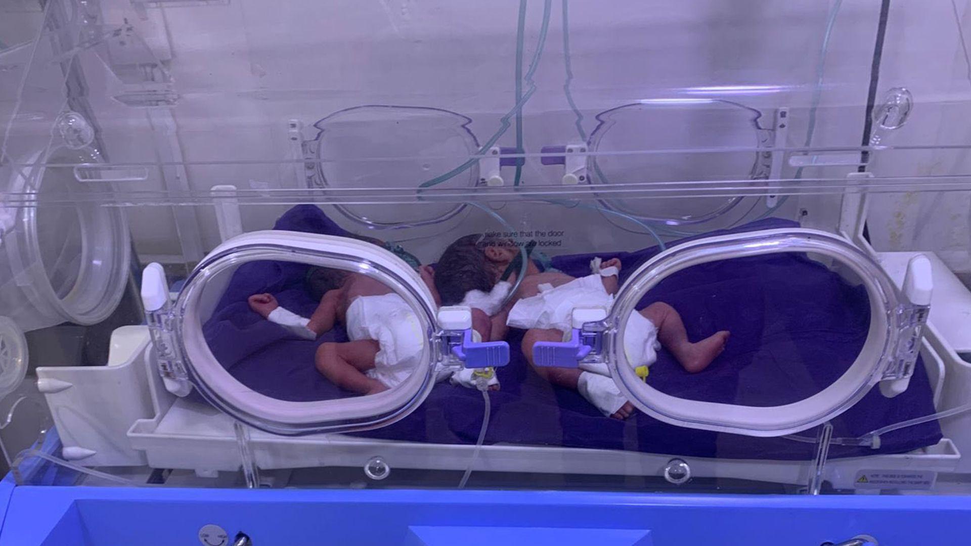 ژنێک بە سکێک چوار منداڵی بوو