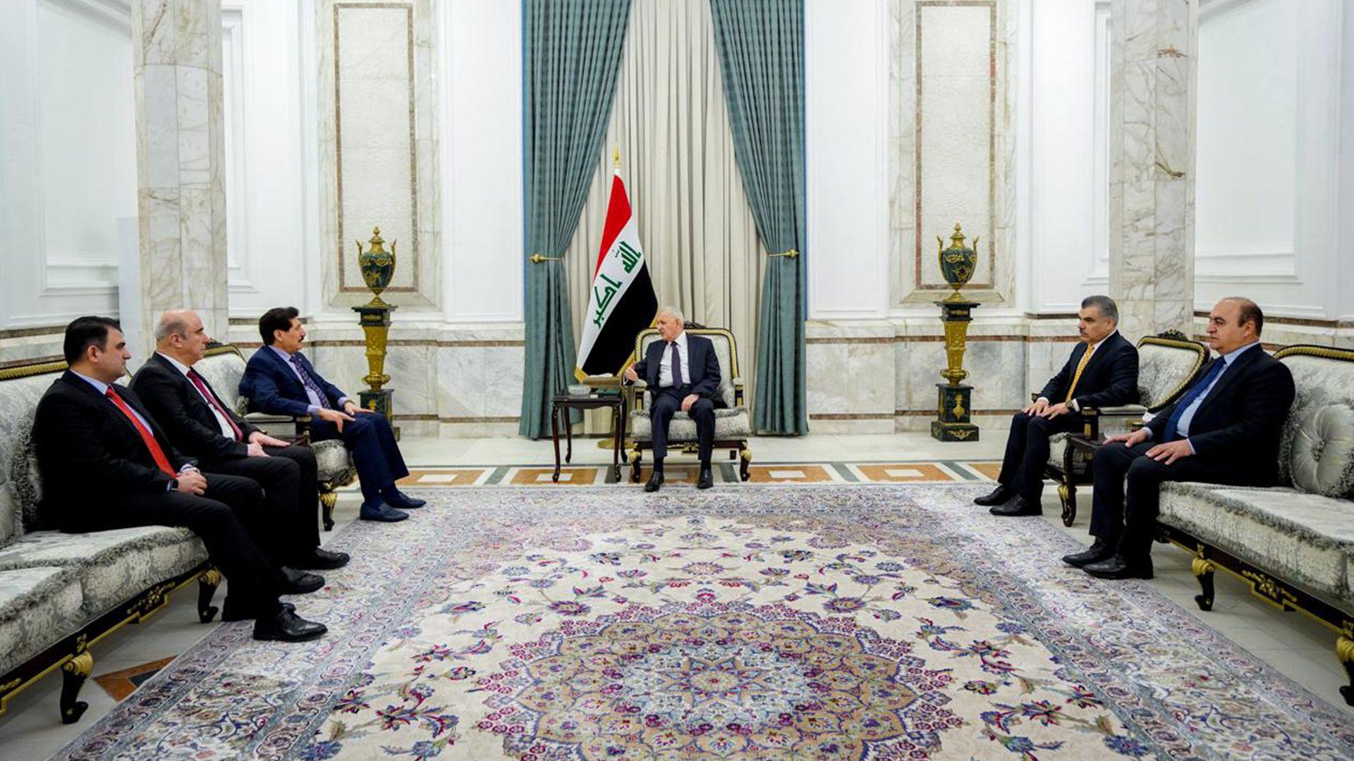 سەرۆک کۆمار پێشوازی له وەفدی پارتی دیموکراتی کوردستان دەکات