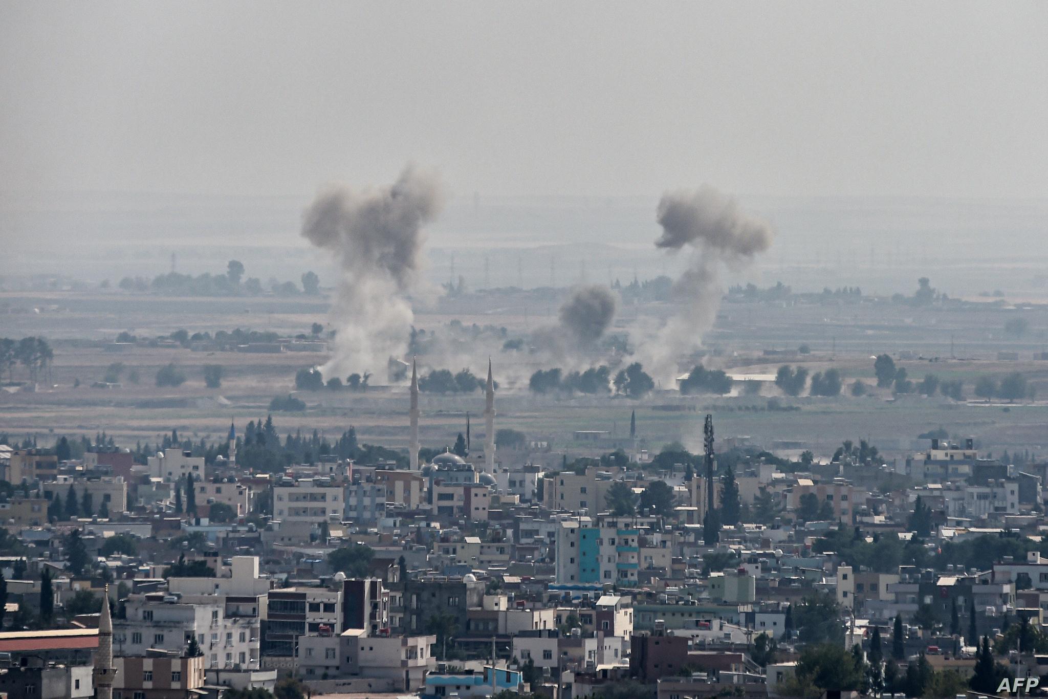 سوپای تورکیا و گروپە چەکدارەکانی گوند و قەزاکانی ڕۆژئاوایان تۆپباران کرد