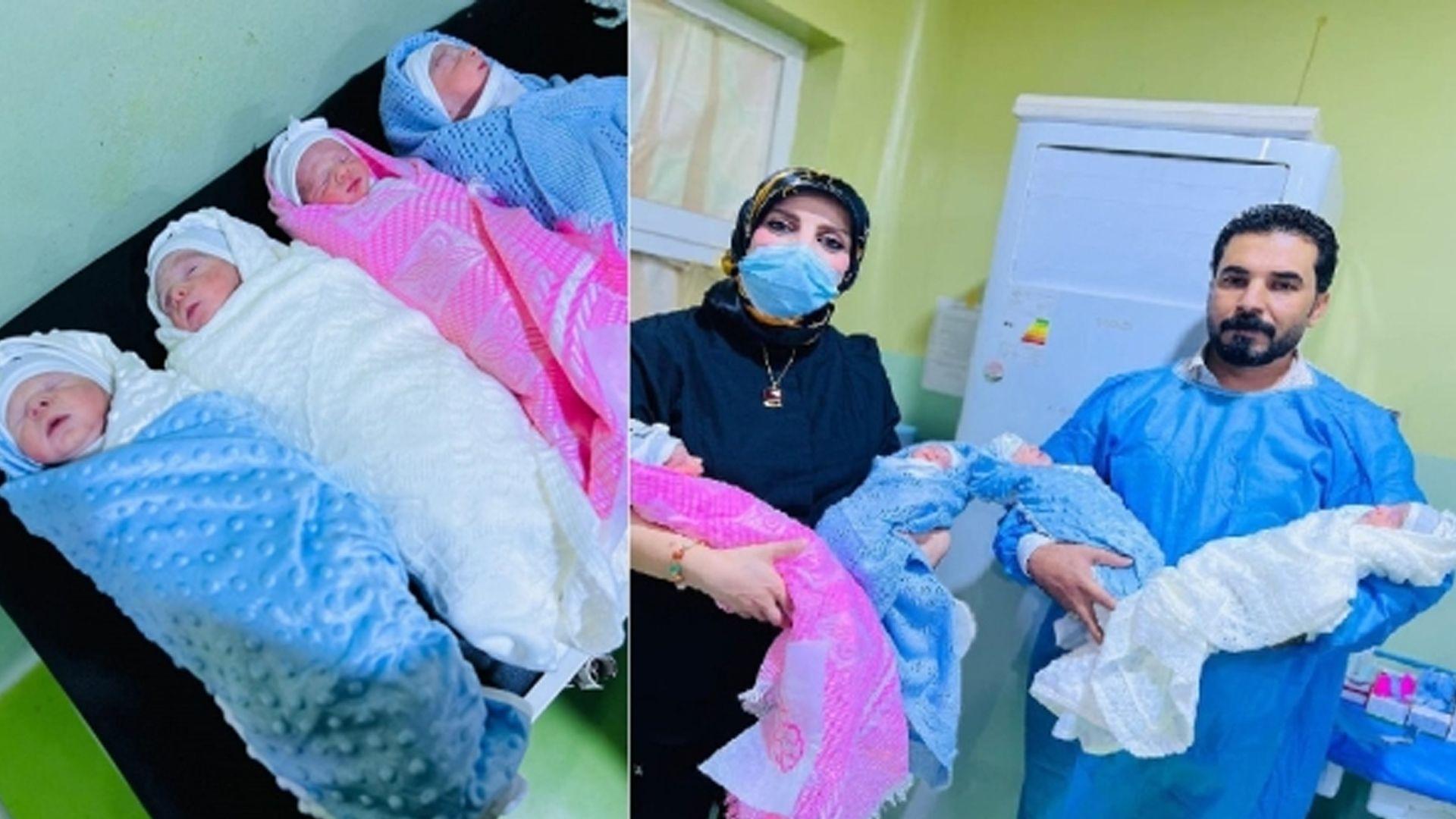 لەیەکێک لە پارێزگاکانی عیراق ژنێک بە سکێک چوار منداڵی کوڕی بوو