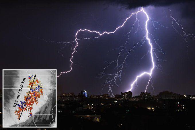 829 كم في 7 ثوان!.. صاعقة برق خارقة تحطم الأرقام القياسية كأطول صاعقة في التاريخ