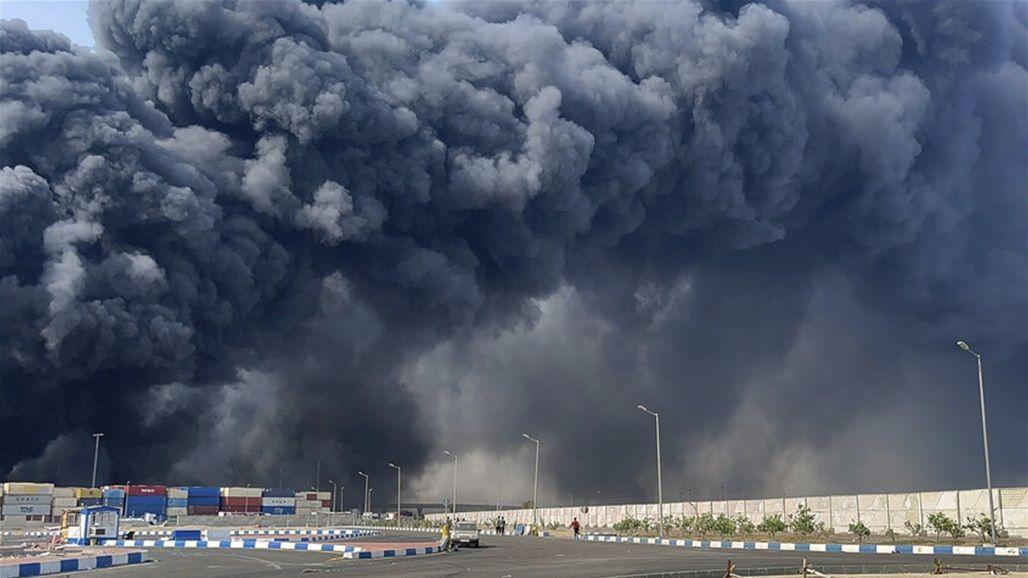 انفجارات واندلاع النيران مجددا في ميناء رجائي جنوبي إيران