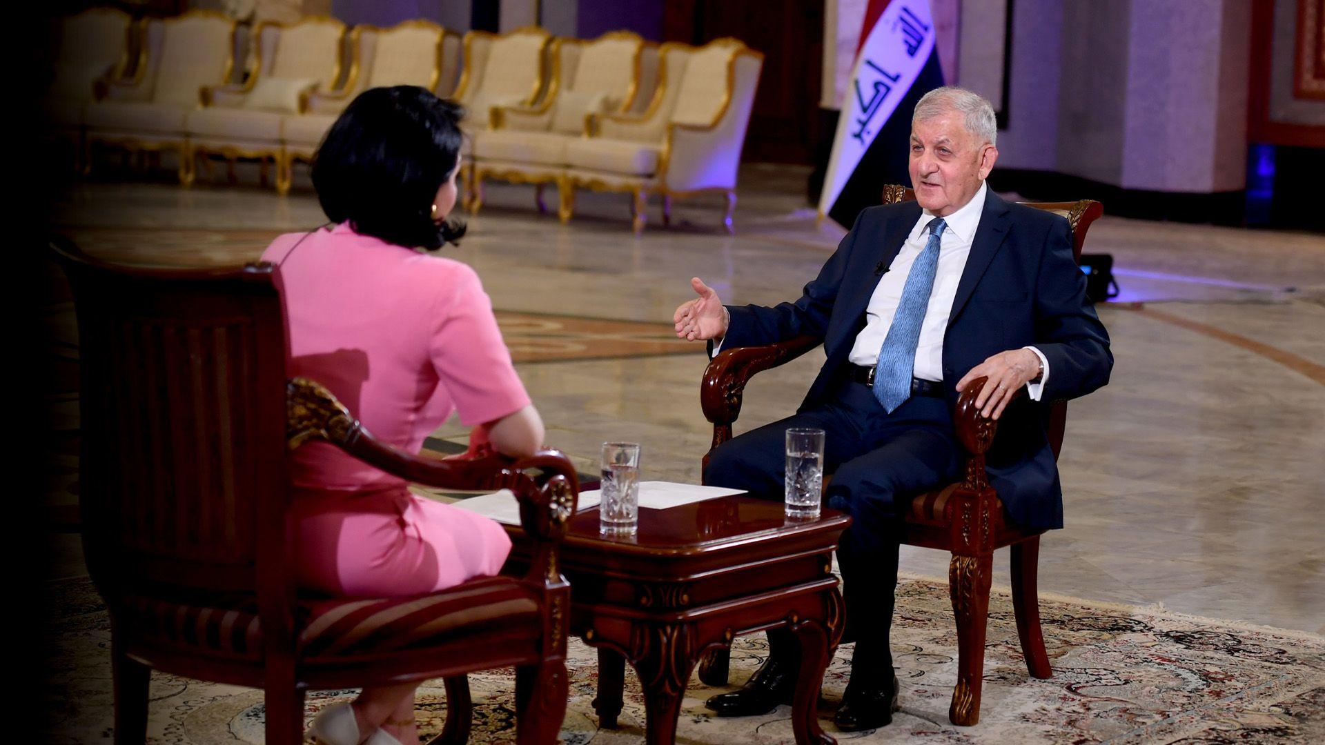 گرنگترین تەوەرەکانی چاوپێکەوتنەکەی سەرۆک کۆمار د. لەتیف رەشید لەگەڵ کەناڵی ئەلئولا