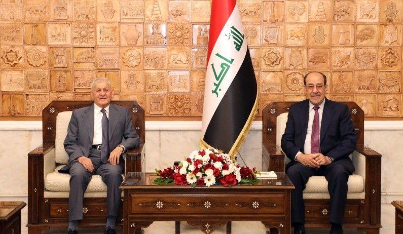 رئيس الجمهورية ورئيس ائتلاف دولة القانون يؤكدان أهمية تعزيز التواصل بين القوى الوطنية