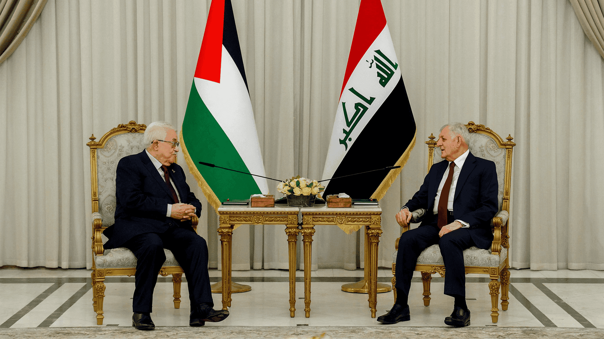 سەرۆک کۆمار پێشوازی لە سەرۆکی فەلەستین کرد