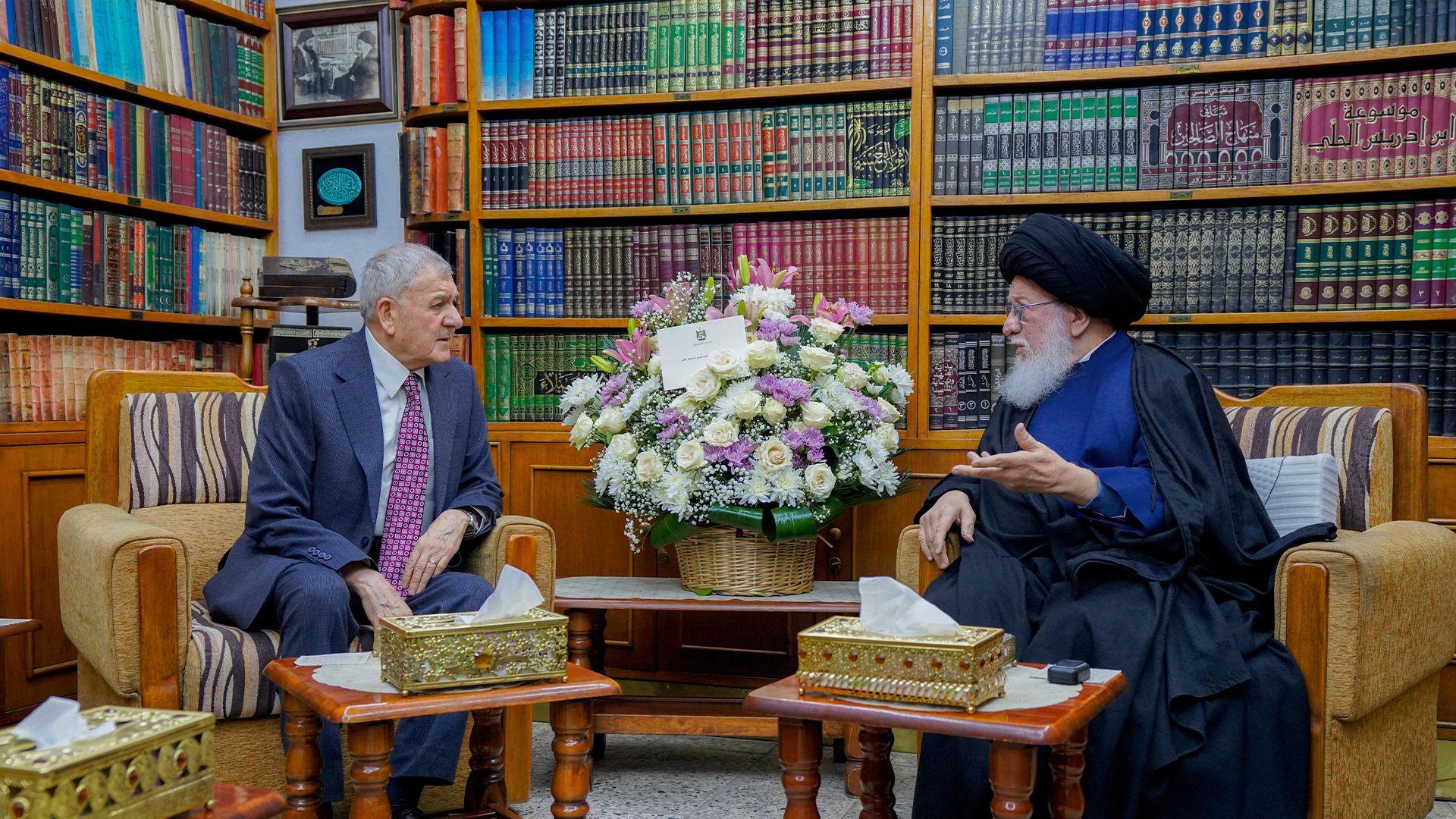 د.لەتیف رەشید سەردانی ئایەتوڵا سەید حوسێن ئەلسەدر دەکات بەمەبەستی دڵنیابوون لە باری تەندروستی