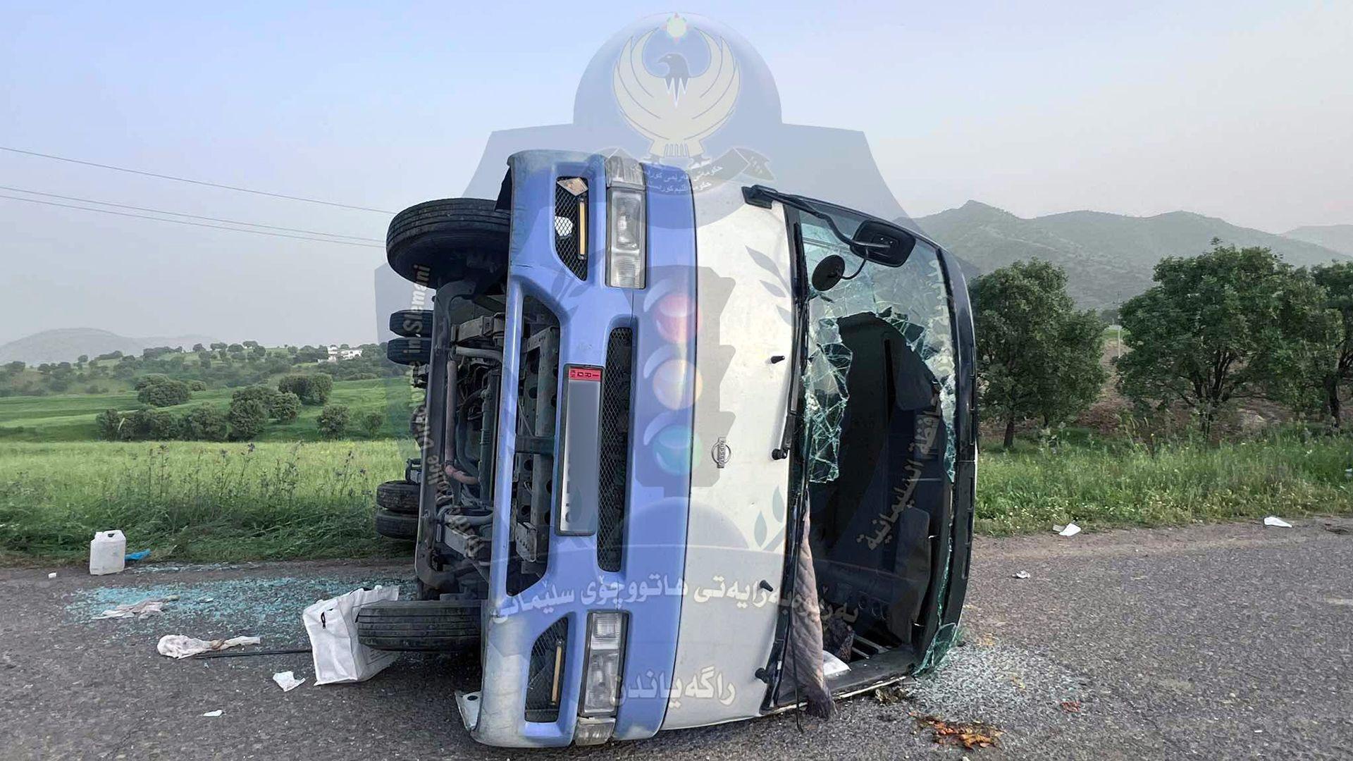 بەهۆی وەرگەڕانی پاسێکی خوێندکاران لە کونەماسی 14 خوێندکار برینداربوون