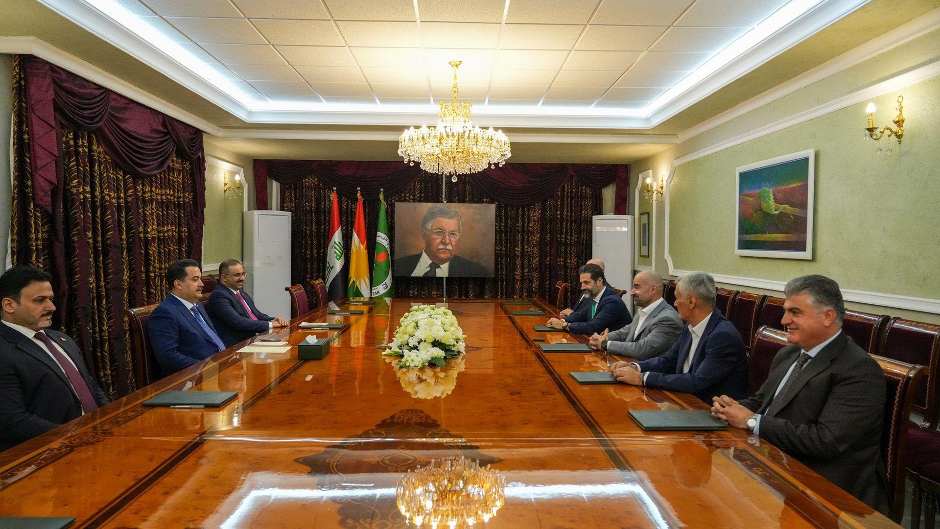 ناوەڕۆکی کۆبوونەوەی محەمەد شیاع سودانی و سەرۆک بافڵ لە سلێمانی 