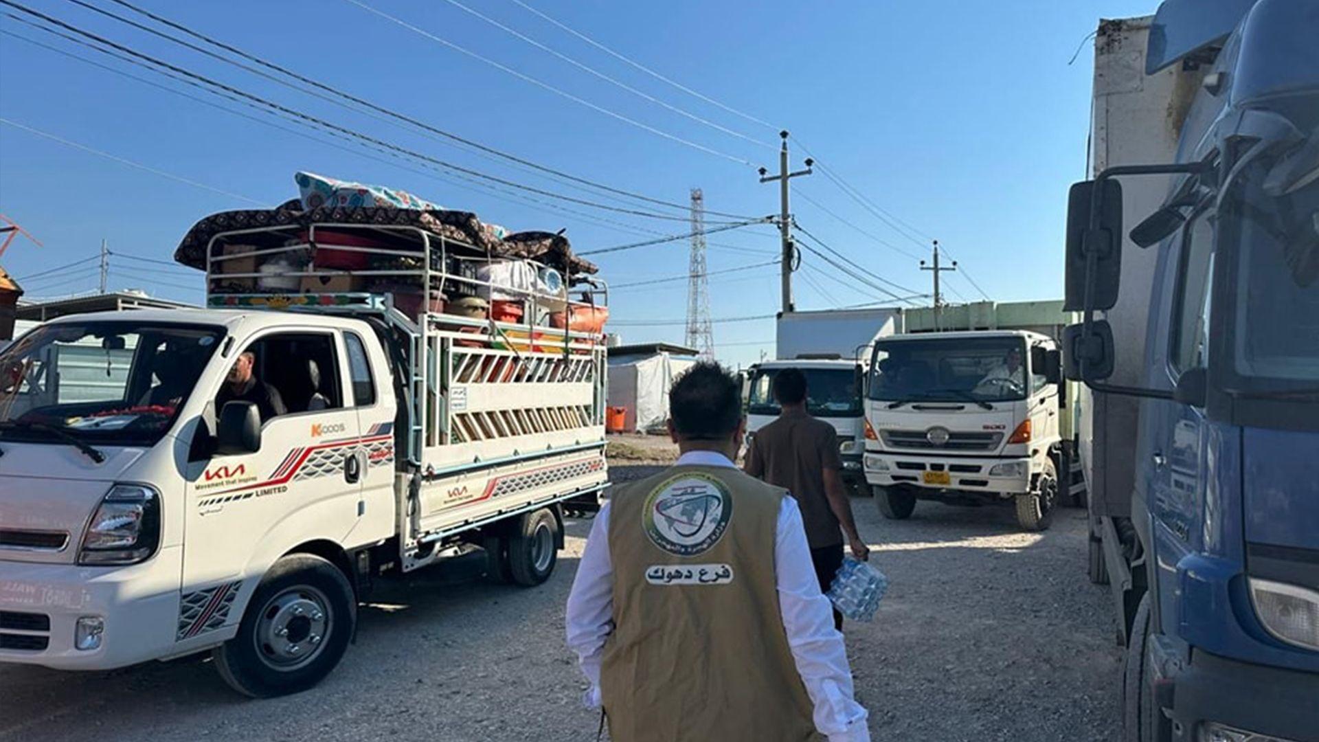 326 ئاوارەی ئێزدی لە سنووری دهۆكەوە گەڕانەوە شەنگال