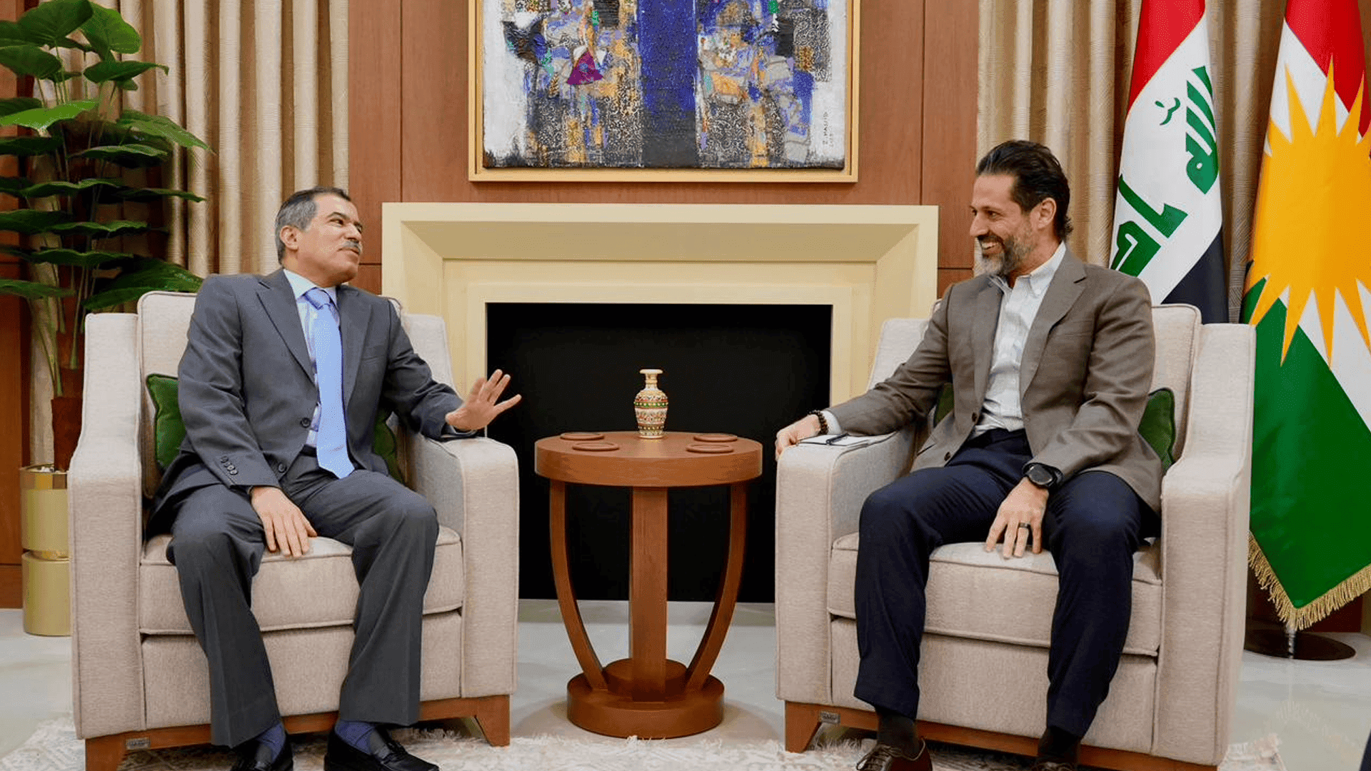 قوباد تاڵەبانی و باڵیۆزی کوەیت پەرەپێدانی پەیوەندییە ئابورییەکان تاوتوێ دەکەن