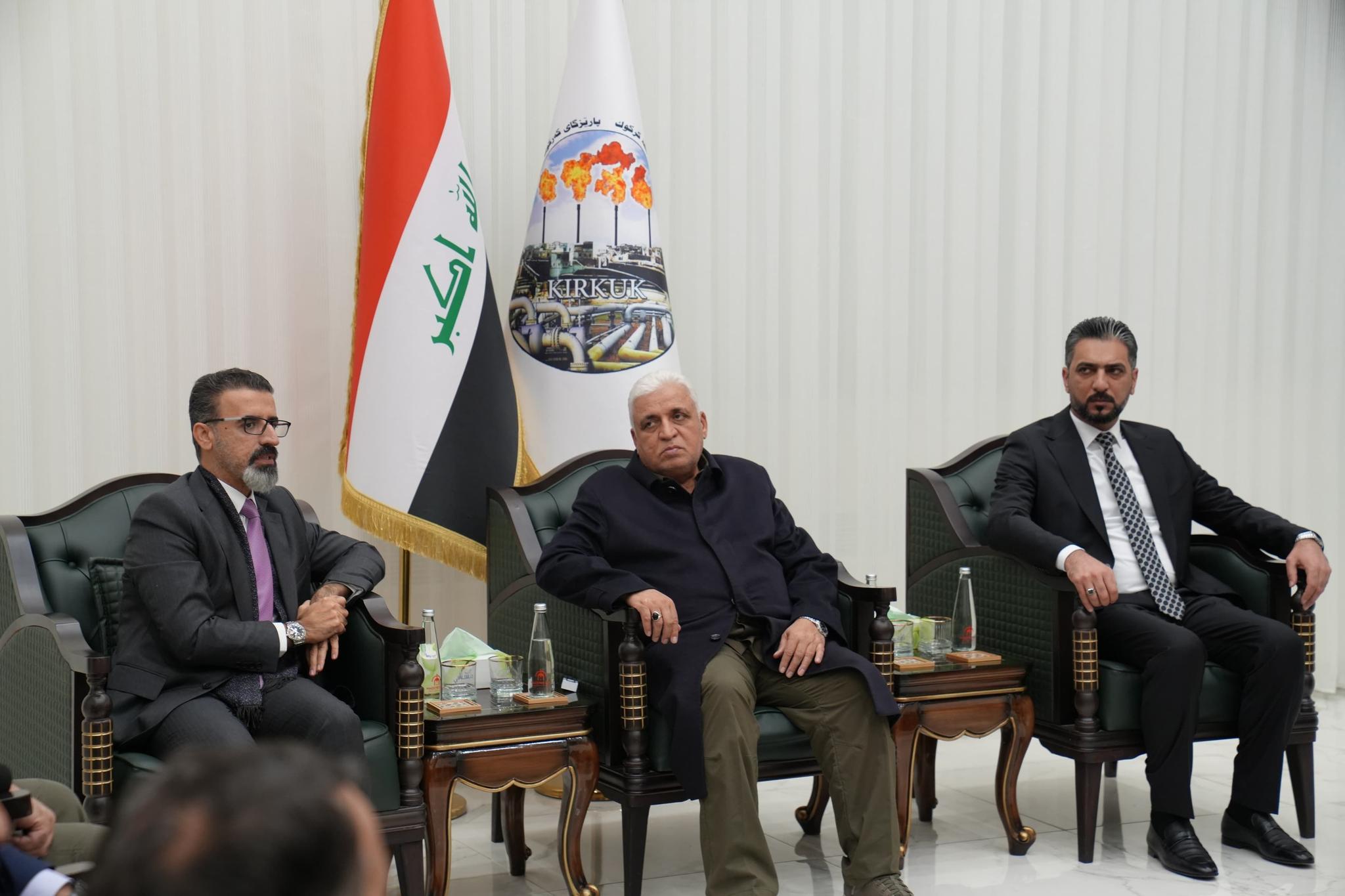 فالح فەیاز لەگەڵ پارێزگار و سەرۆكی ئەنجومەنی پارێزگای كەركوك كۆبووەوە

