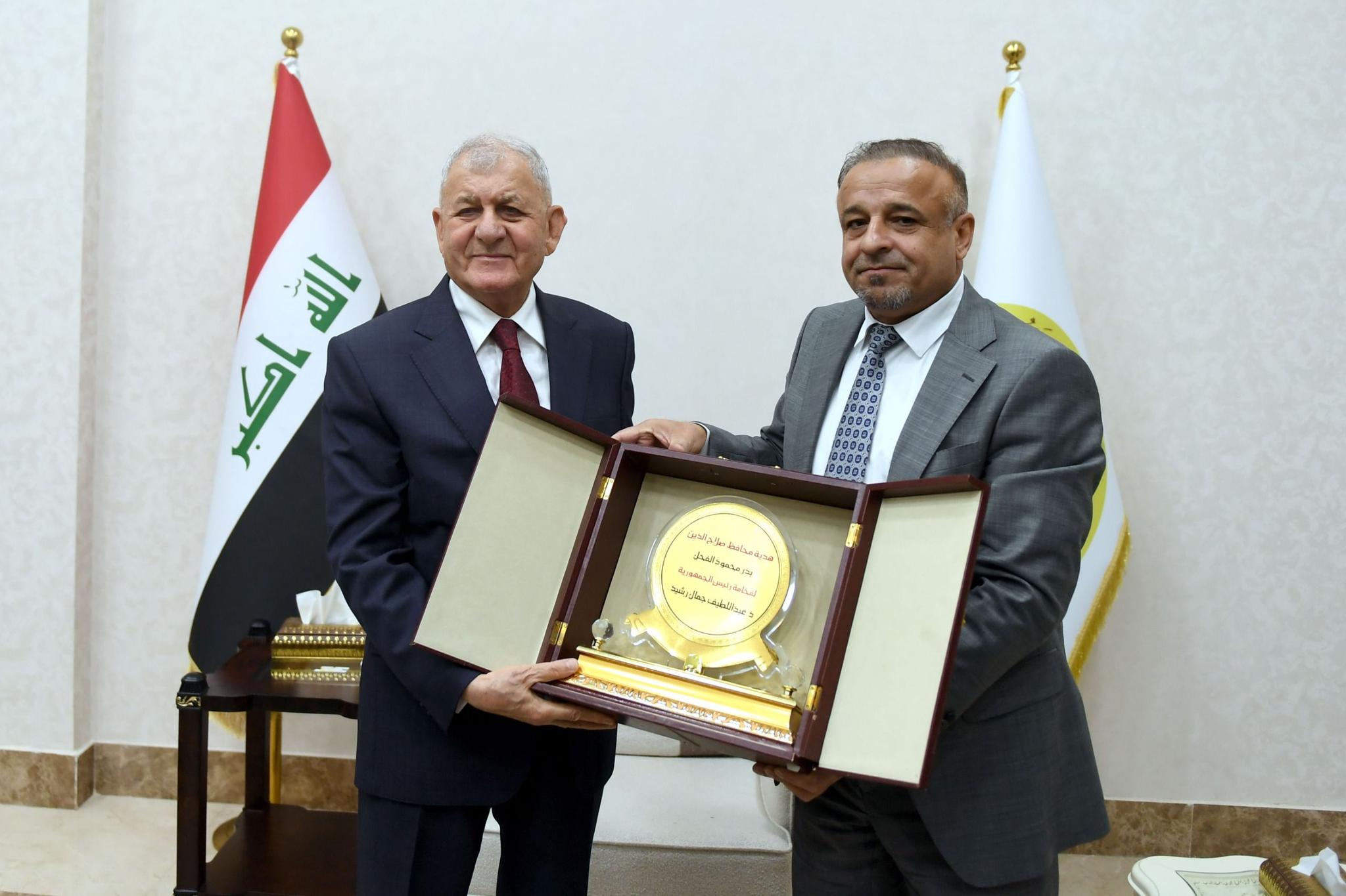 رئيس الجمهورية يلتقي محافظ صلاح الدين ورئيس وأعضاء مجلسها